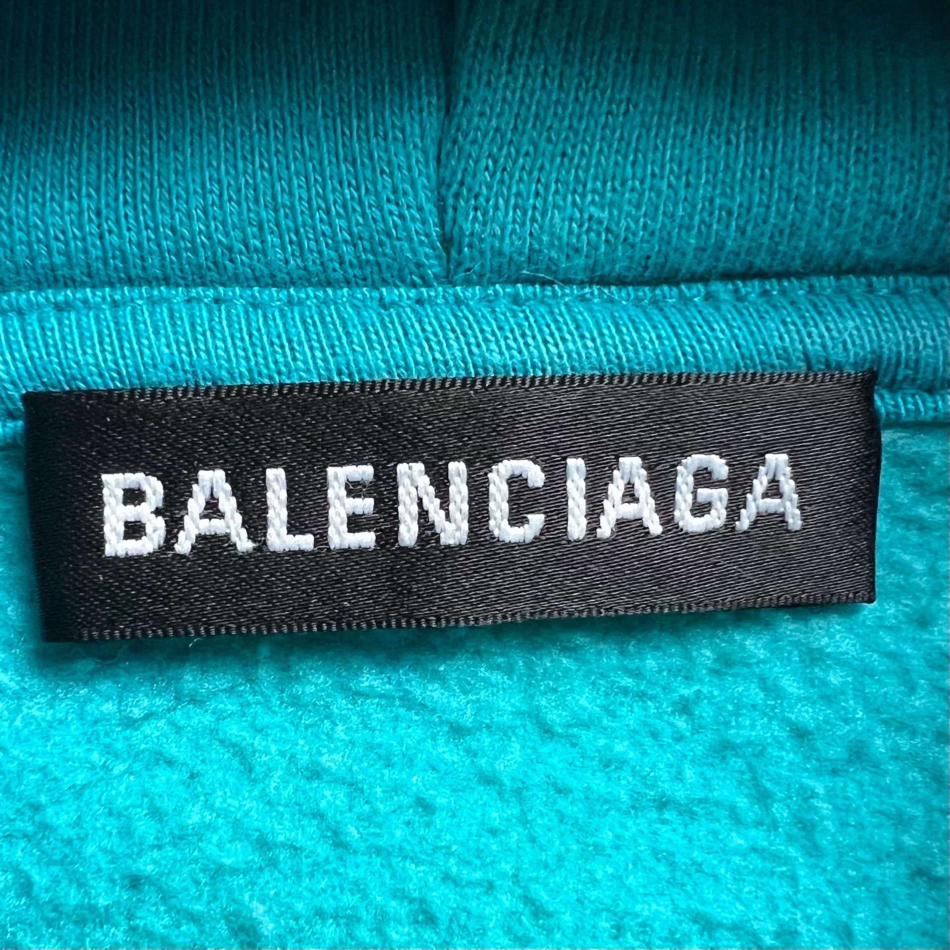Balenciaga Balenciaga Lake Green Back Hat Logo Hoodie Size US S / EU 44-46 / 1 - 4 Thumbnail