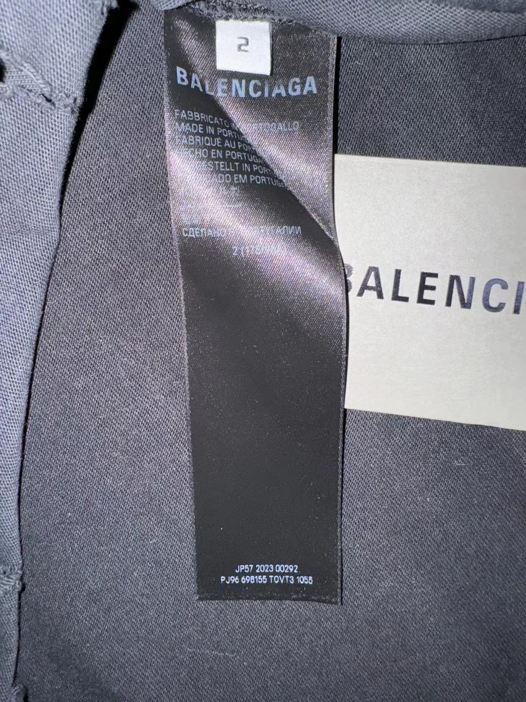 Balenciaga Balenciaga 23fw Long Sleeve Inverted Iron Tower Mud Stained Destruction Washed T-shirt Size US M / EU 48-50 / 2 - 4 Thumbnail