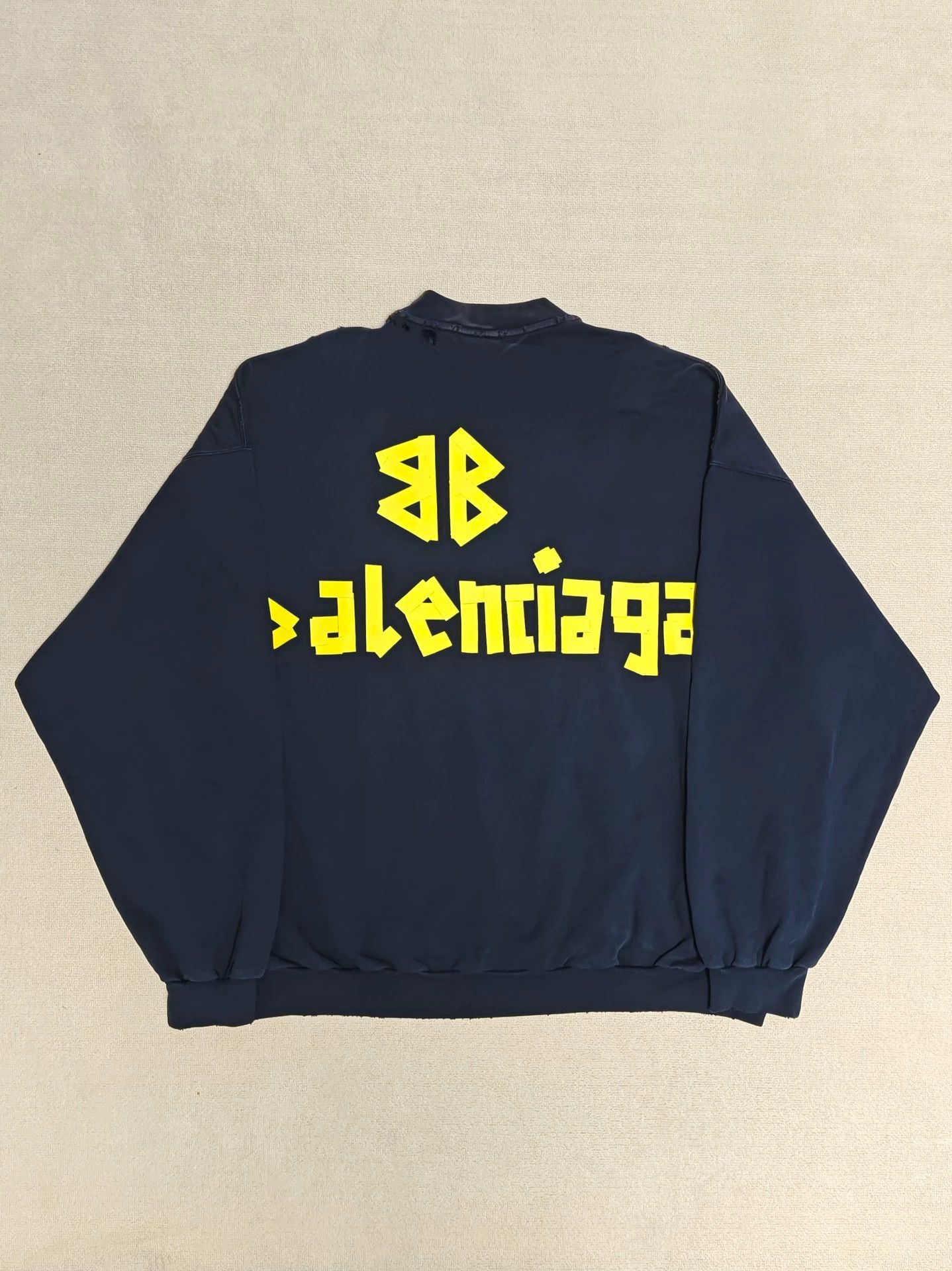 Balenciaga Balenciaga 23SS adhesive tape masking tape distressed paper distressed round neck hoodie Size US L / EU 52-54 / 3 - 2 Thumbnail