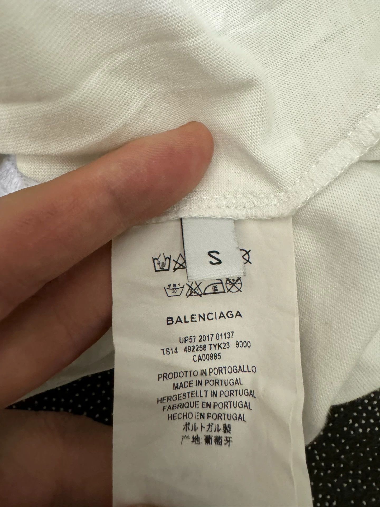 Balenciaga Balenciaga White Double B Short Sleeve Size US S / EU 44-46 / 1 - 6 Thumbnail