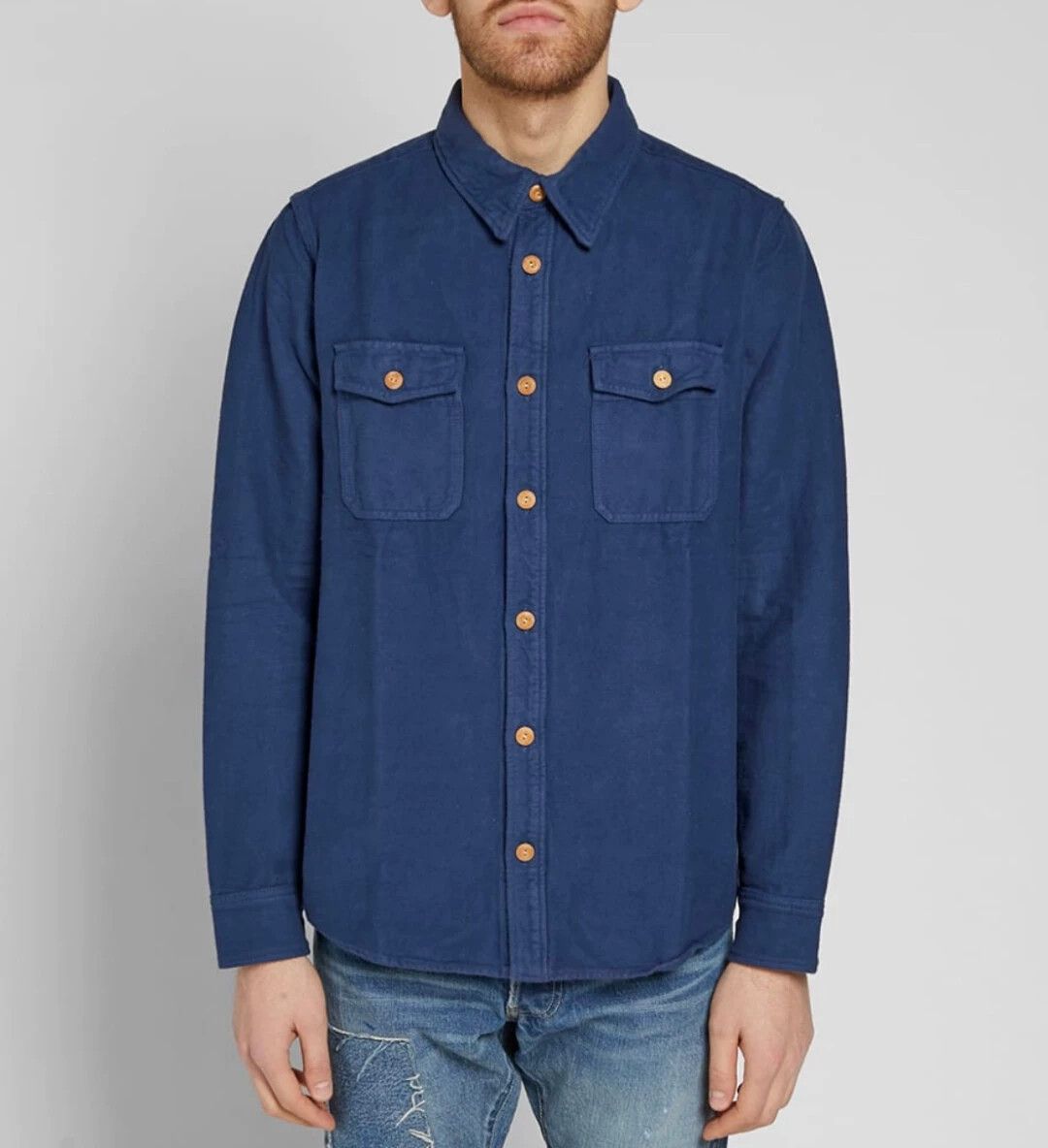 Visvim visvim Black Elk Flannel Shirt 16AW indigo Size US M / EU 48-50 / 2 - 6 Thumbnail