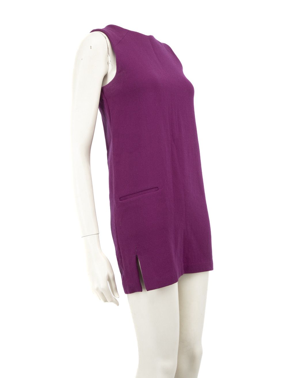 Acne Studios Purple Wool Crew Neck Mini Dress Size XS / US 0-2 / IT 36-38 - 2 Thumbnail