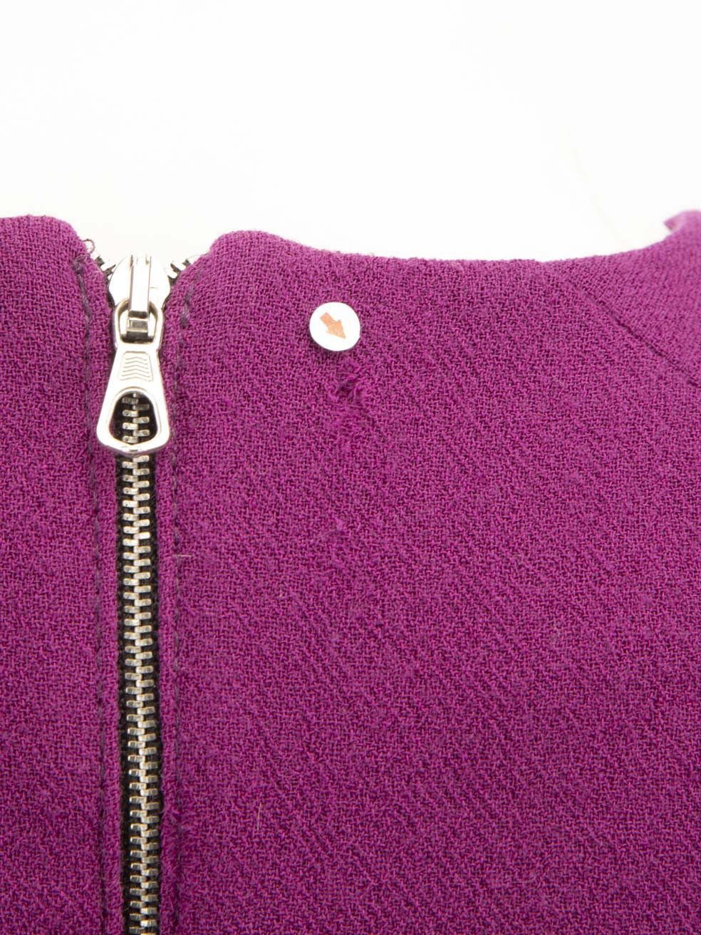 Acne Studios Purple Wool Crew Neck Mini Dress Size XS / US 0-2 / IT 36-38 - 9 Thumbnail