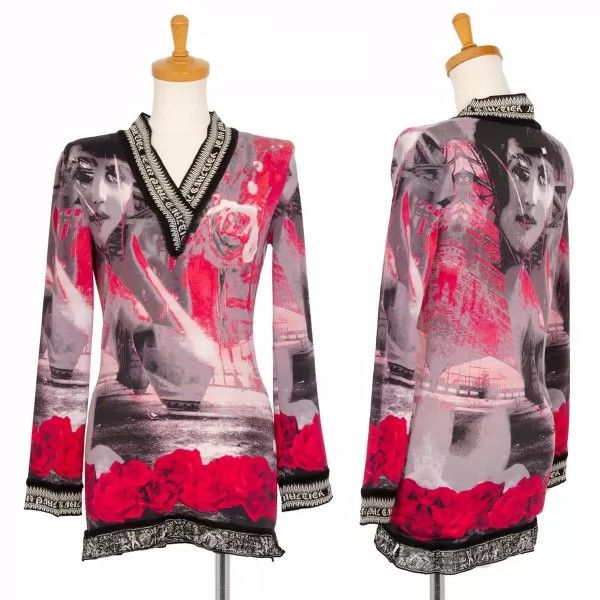 Jean Paul Gaultier Jean Paul Gaultier Rose portrait v-neck coat Size US M / EU 48-50 / 2 - 6 Thumbnail