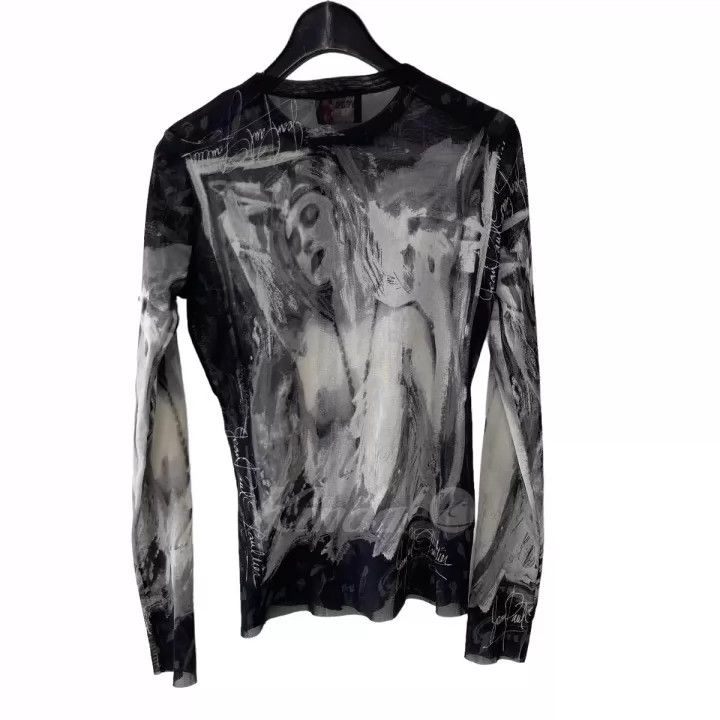 Jean Paul Gaultier Jean Paul Gaultier 1990s portrait mesh cardigan Size US M / EU 48-50 / 2 - 2 Thumbnail