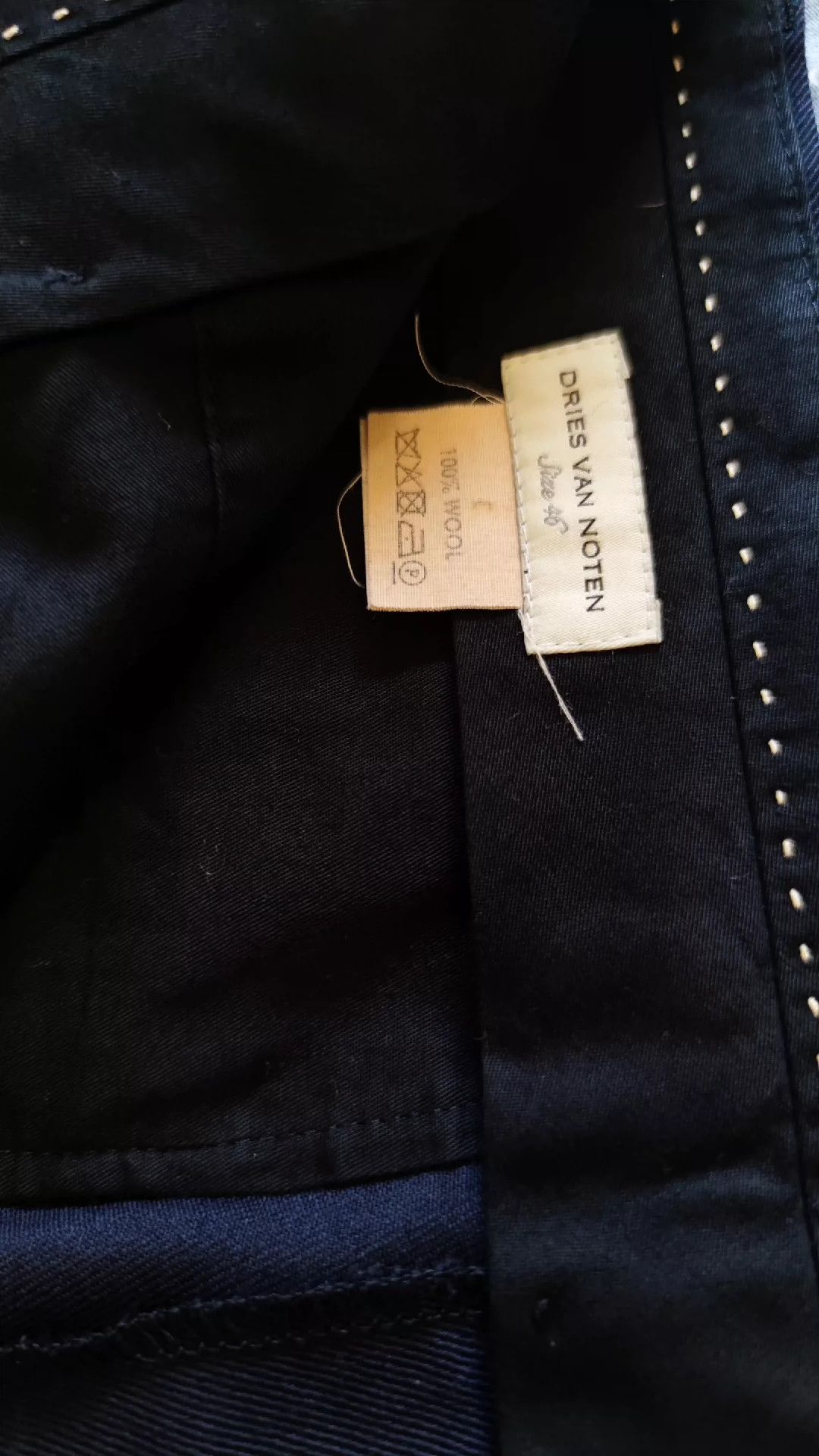 Dries Van Noten Dries van noten Men's dark blue wide trousers Size US 32 / EU 48 - 6 Thumbnail