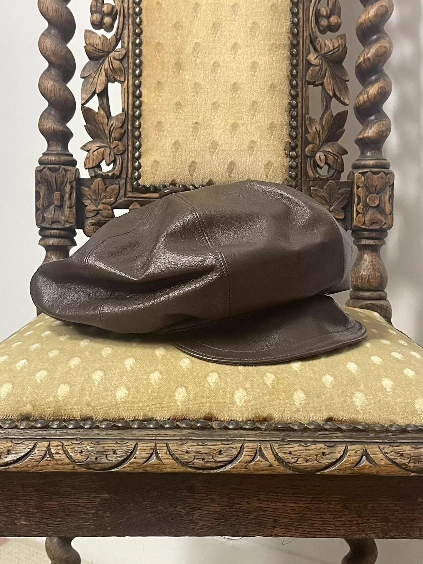 Jean Paul Gaultier Jean Paul Gaultier Cowhide newsboy hat octagonal hat Size ONE SIZE - 3 Thumbnail