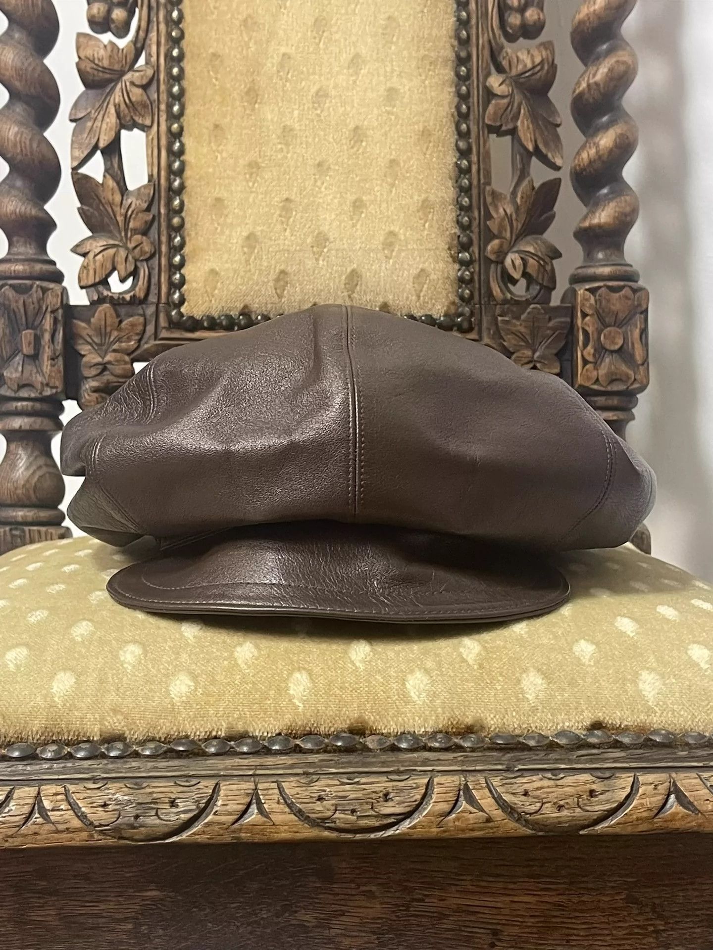 Jean Paul Gaultier Jean Paul Gaultier Cowhide newsboy hat octagonal hat Size ONE SIZE - 4 Thumbnail