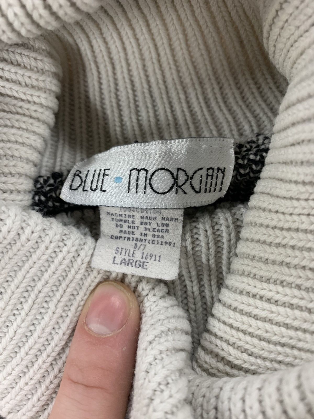 Vintage Vintage Blue Morgan Checkerboard Knit sweater Size US M / EU 48-50 / 2 - 2 Thumbnail