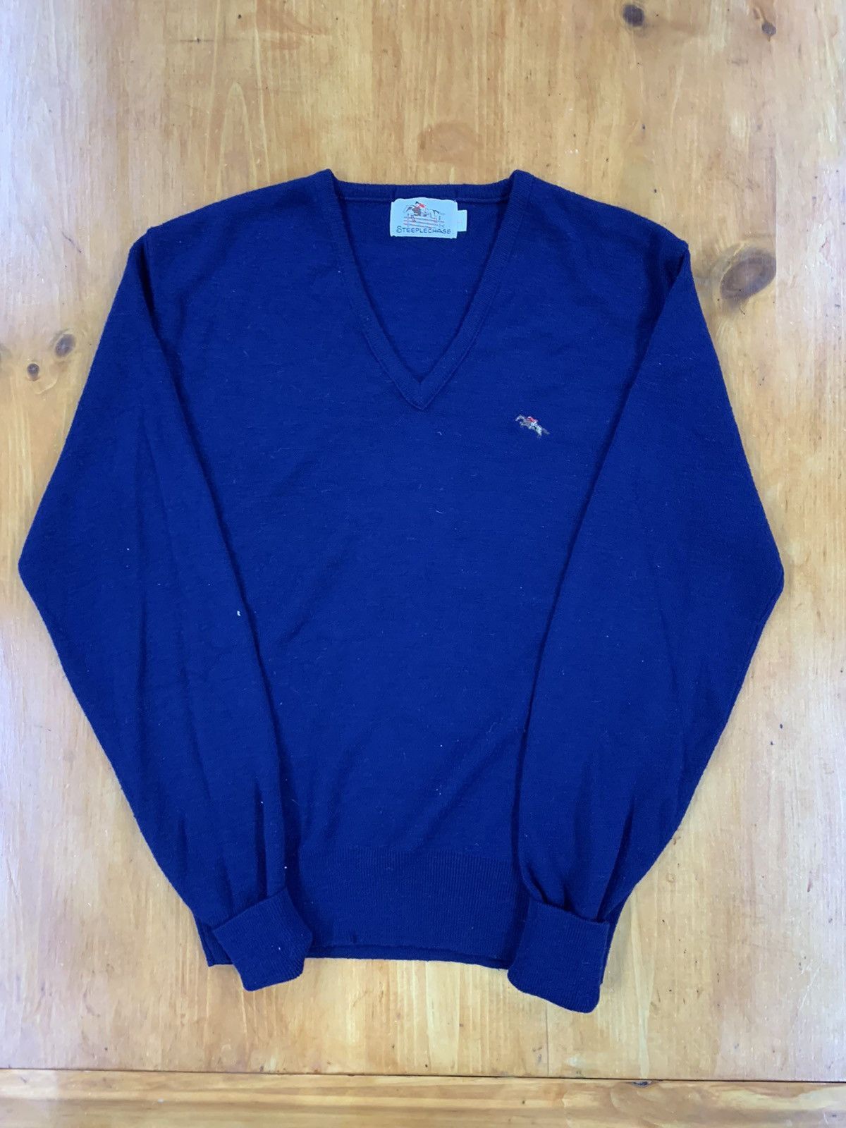 Vintage Vintage 1980s Steeplchase V Neck Sweater Size US L / EU 52-54 / 3 - 2 Thumbnail