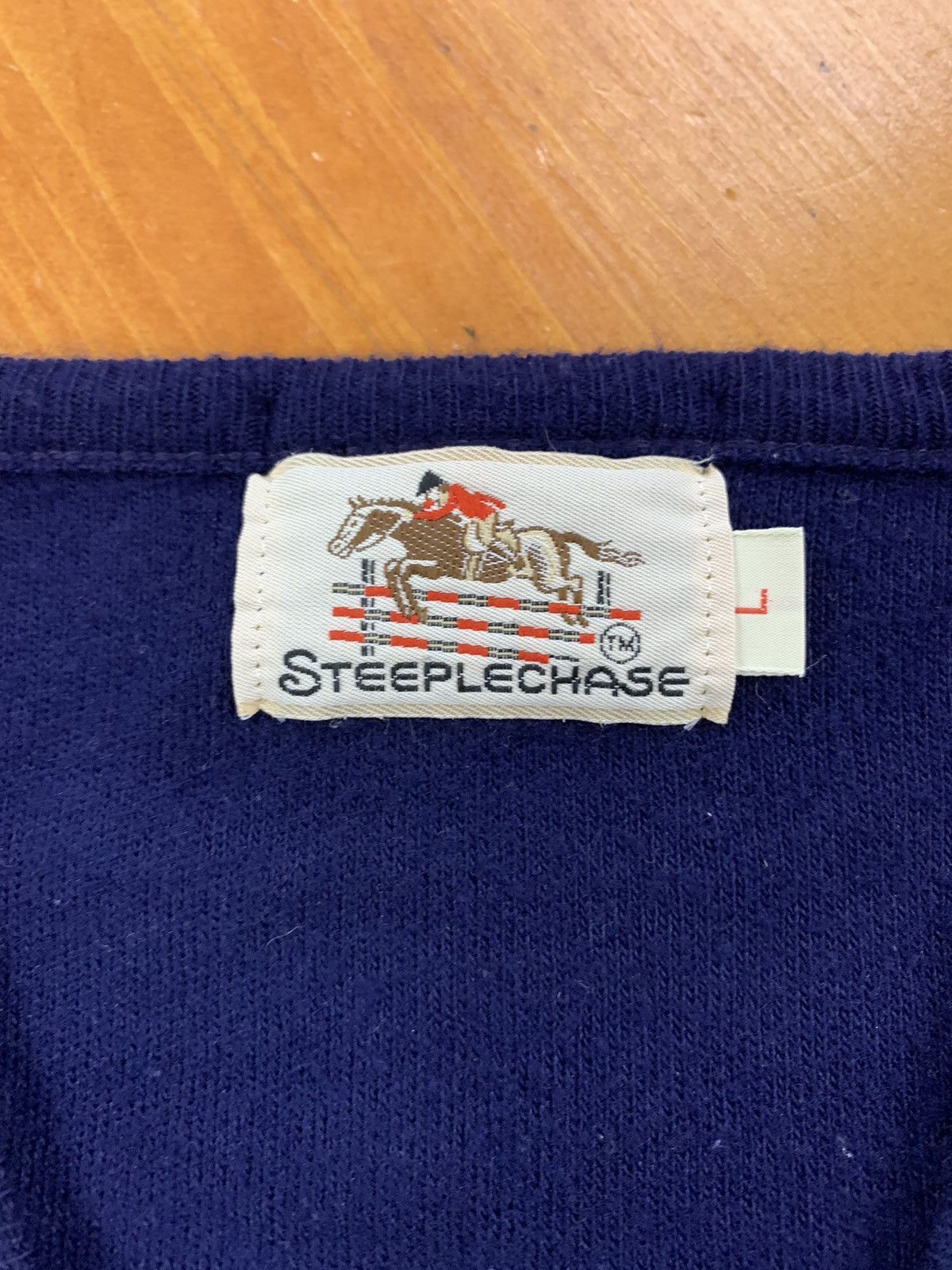 Vintage Vintage 1980s Steeplchase V Neck Sweater Size US L / EU 52-54 / 3 - 4 Thumbnail