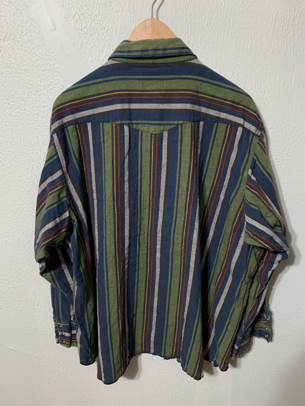 Vintage × Wrangler Vintage 1980s Wrangler Western Cut and Sew Striped Button Up Size US XL / EU 56 / 4 - 2 Thumbnail