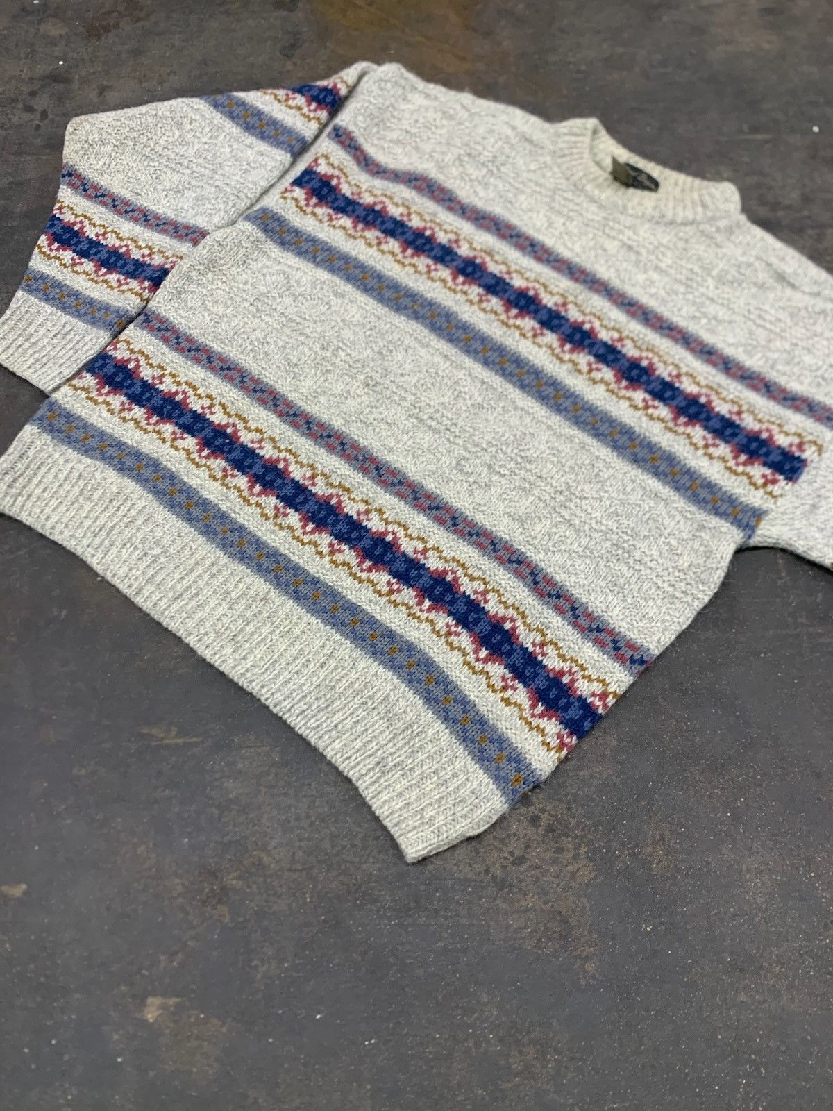 Band Tees Vintage Wave Ripple Band Knit Sweater Size US L / EU 52-54 / 3 - 4 Thumbnail