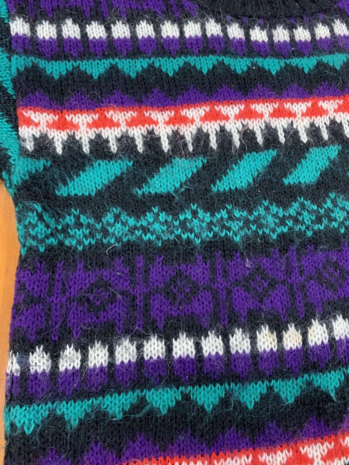 Vintage Vintage Crewneck Purple Teal Mohair Knit Sweater Size US S / EU 44-46 / 1 - 3 Thumbnail