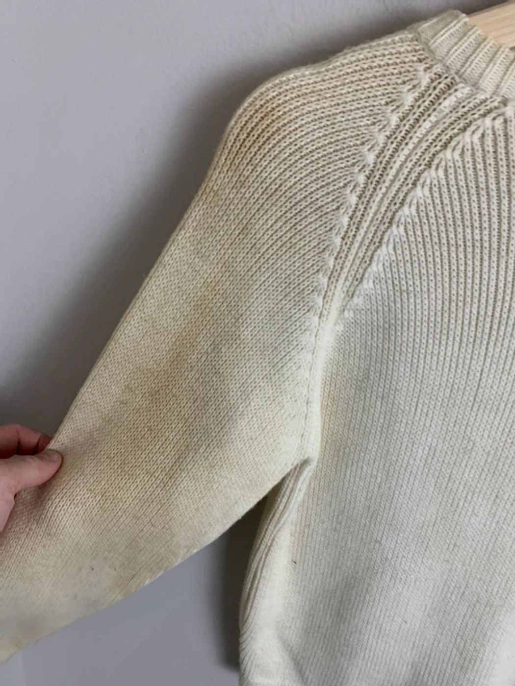 Vintage Vintage 1980s Floral Cable Knit Sweater Cardigan Size US XS / EU 42 / 0 - 2 Thumbnail