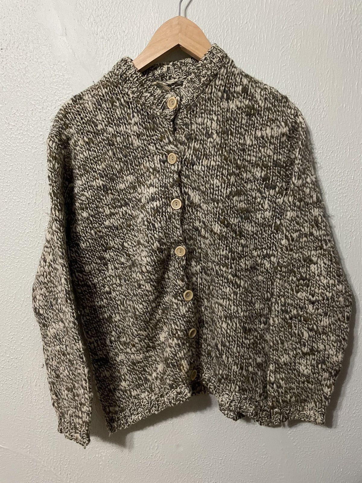 Vintage Vintage Heathered Brown Knit Cardigan Size US S / EU 44-46 / 1 - 2 Thumbnail