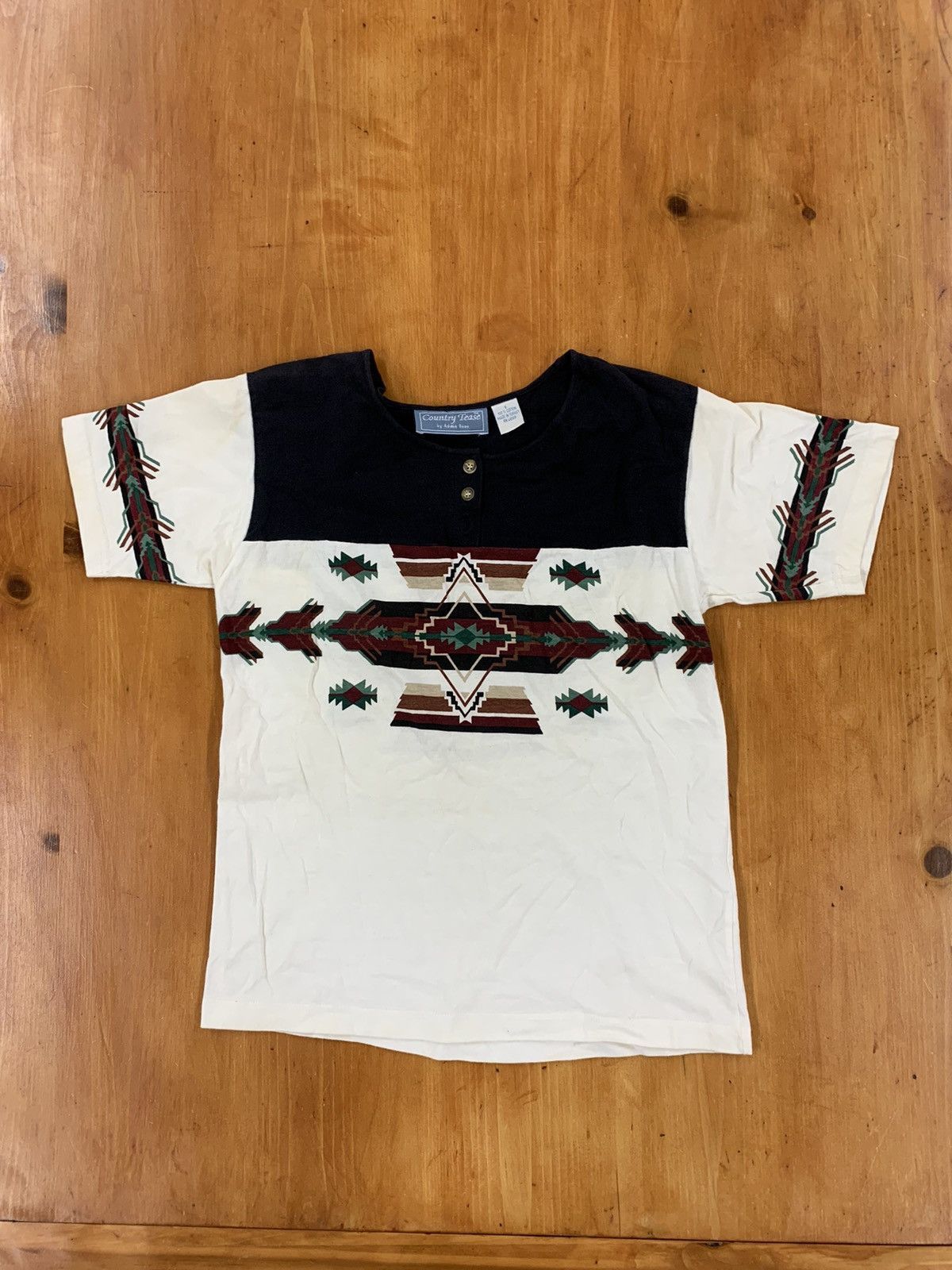 Vintage Vintage Country Tease Aztec Scoop Neck Henley Size US S / EU 44-46 / 1 - 2 Thumbnail