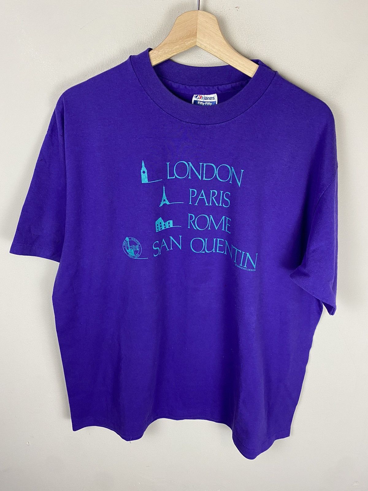 Vintage Vintage London Paris Rome San Quentin Tee Size US XL / EU 56 / 4 - 3 Thumbnail