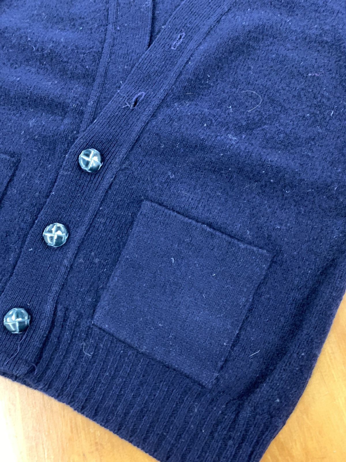 Vintage Vintage Navy Wool Knit Cardigan Size US M / EU 48-50 / 2 - 2 Thumbnail