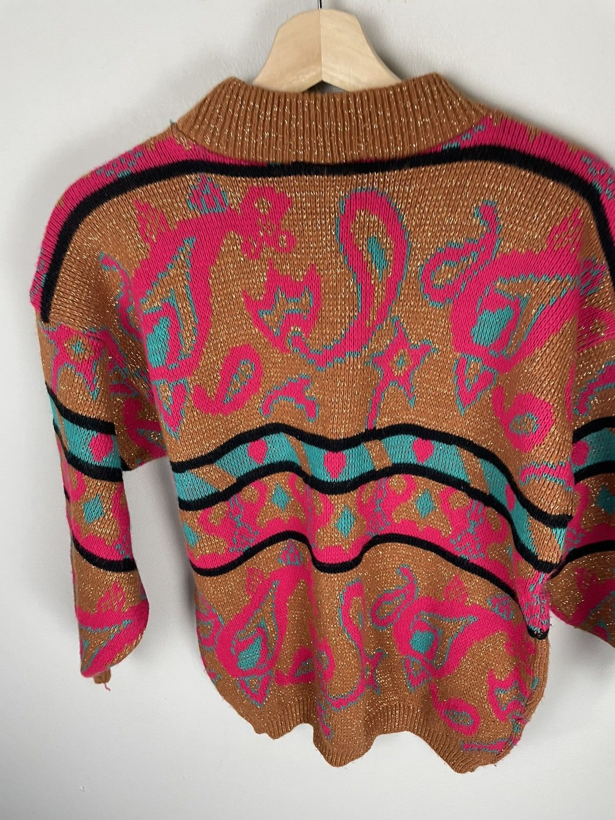 Vintage Vintage Neon Amoeba Knit Sweater Size US S / EU 44-46 / 1 - 2 Thumbnail