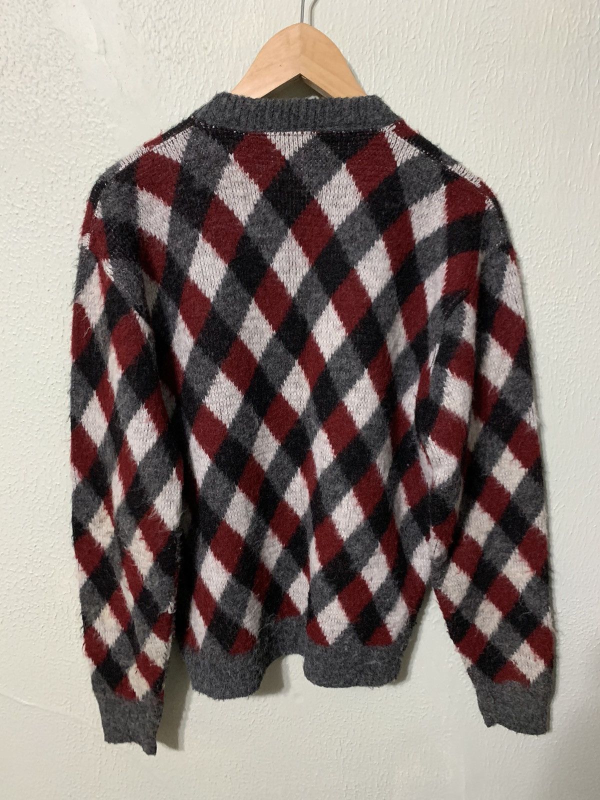 Vintage Vintage Diamond Shag V Neck Knit Sweater Size US M / EU 48-50 / 2 - 3 Thumbnail