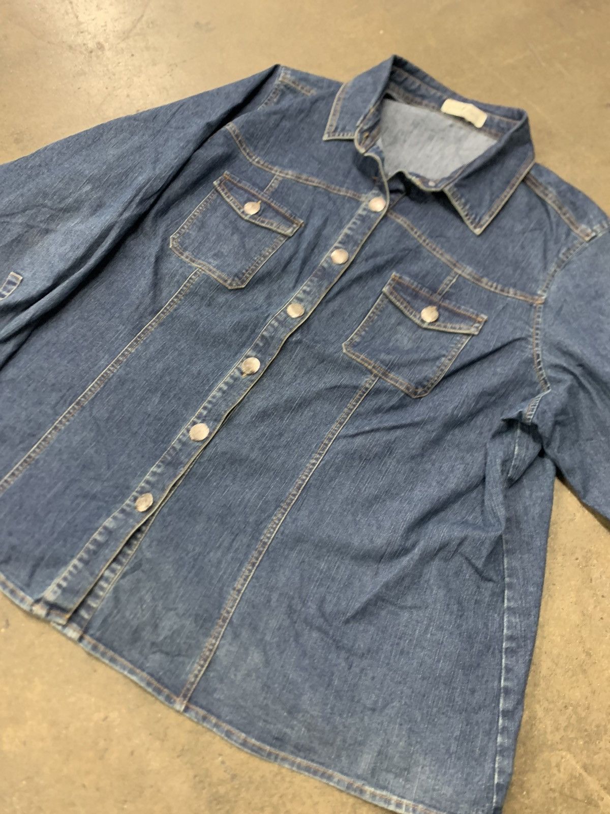 Vintage Vintage Flower Embroider Denim Jacket Size US XL / EU 56 / 4 - 4 Thumbnail
