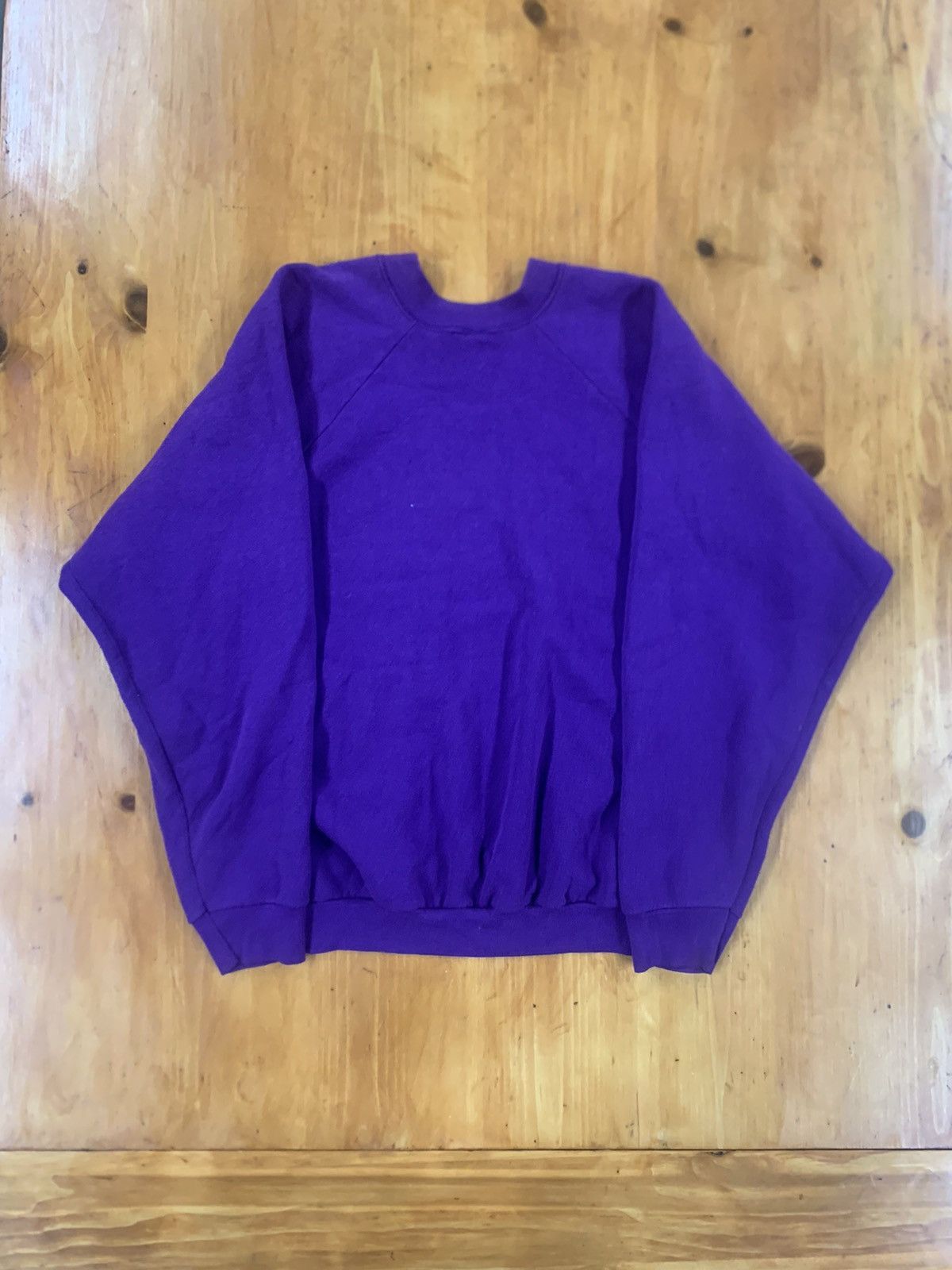 Vintage Vintage Crewneck 80s Purple Raglan Solid Crewneck Size US XXL / EU 58 / 5 - 4 Thumbnail