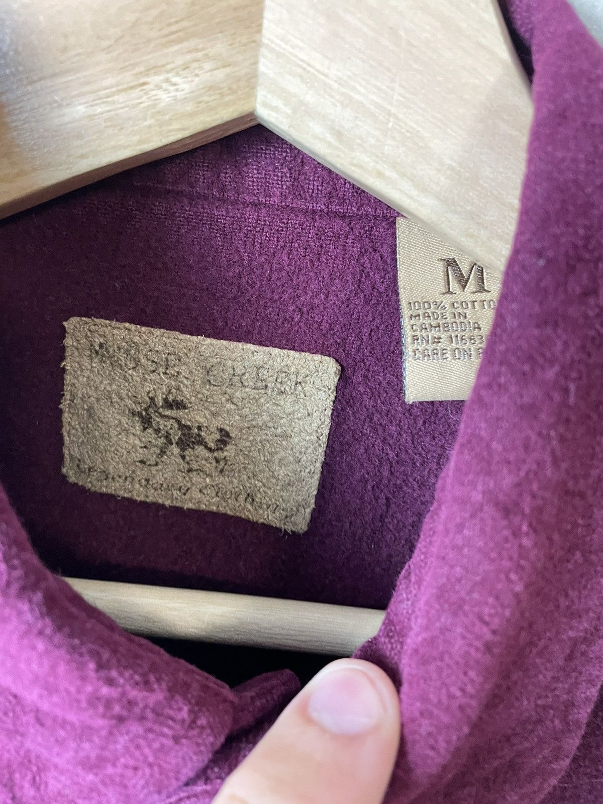 Vintage Vintage 1990s Maroon Chamois Shirt Size US M / EU 48-50 / 2 - 3 Thumbnail