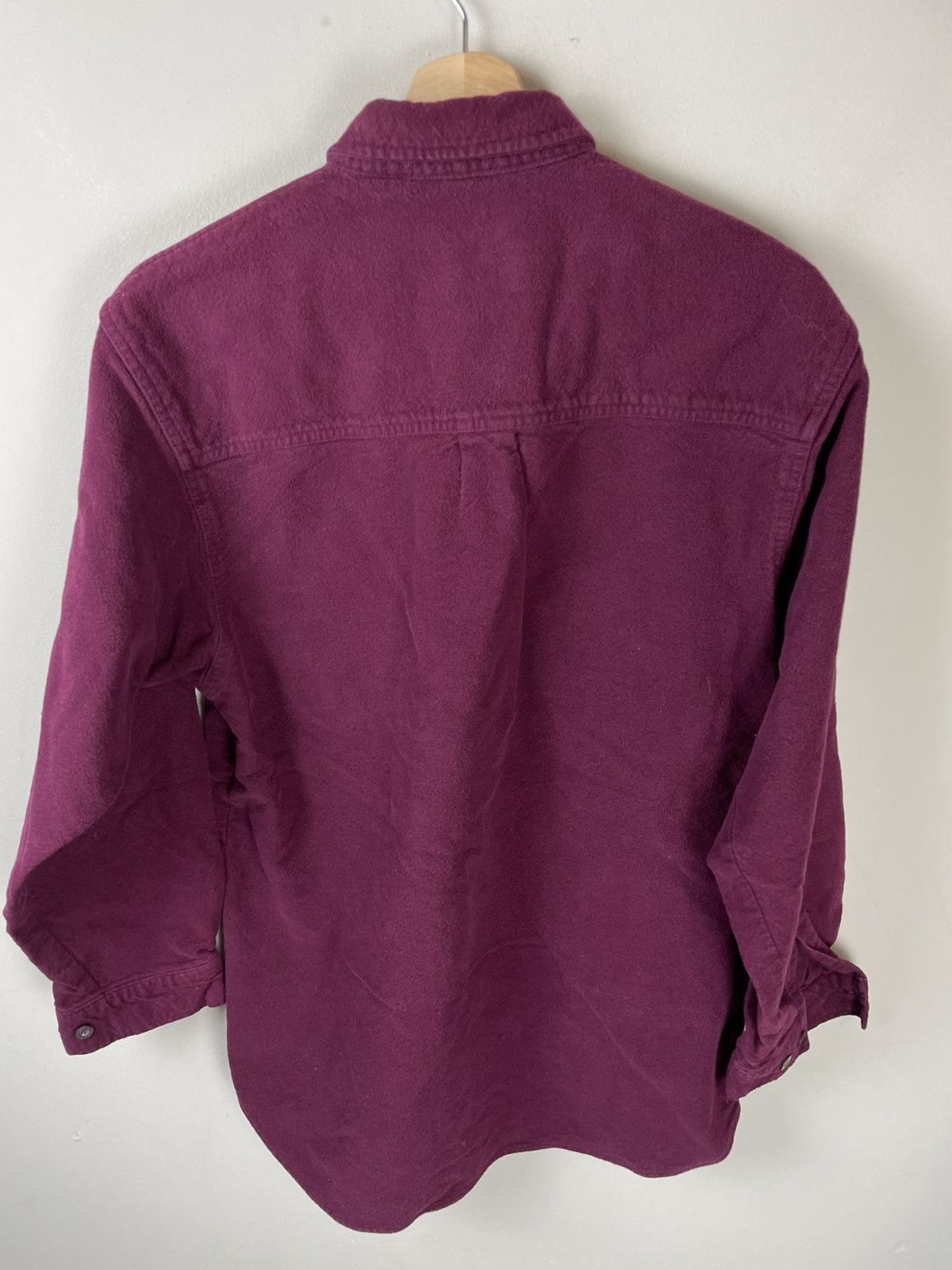 Vintage Vintage 1990s Maroon Chamois Shirt Size US M / EU 48-50 / 2 - 2 Thumbnail