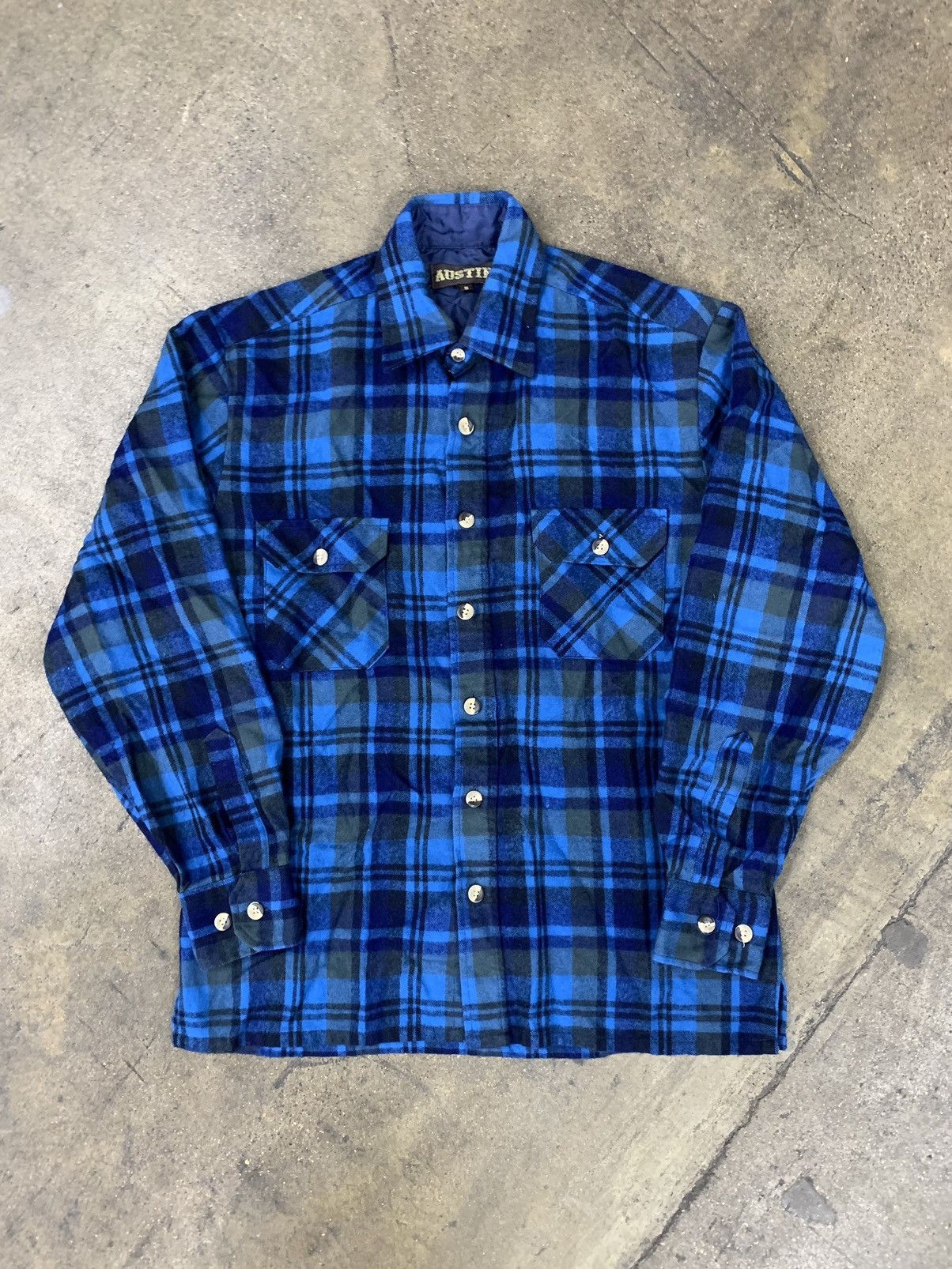 Vintage Vintage Flannel 1980s Blue Tonal Plaid Flannel Shirt Size US S / EU 44-46 / 1 - 2 Thumbnail