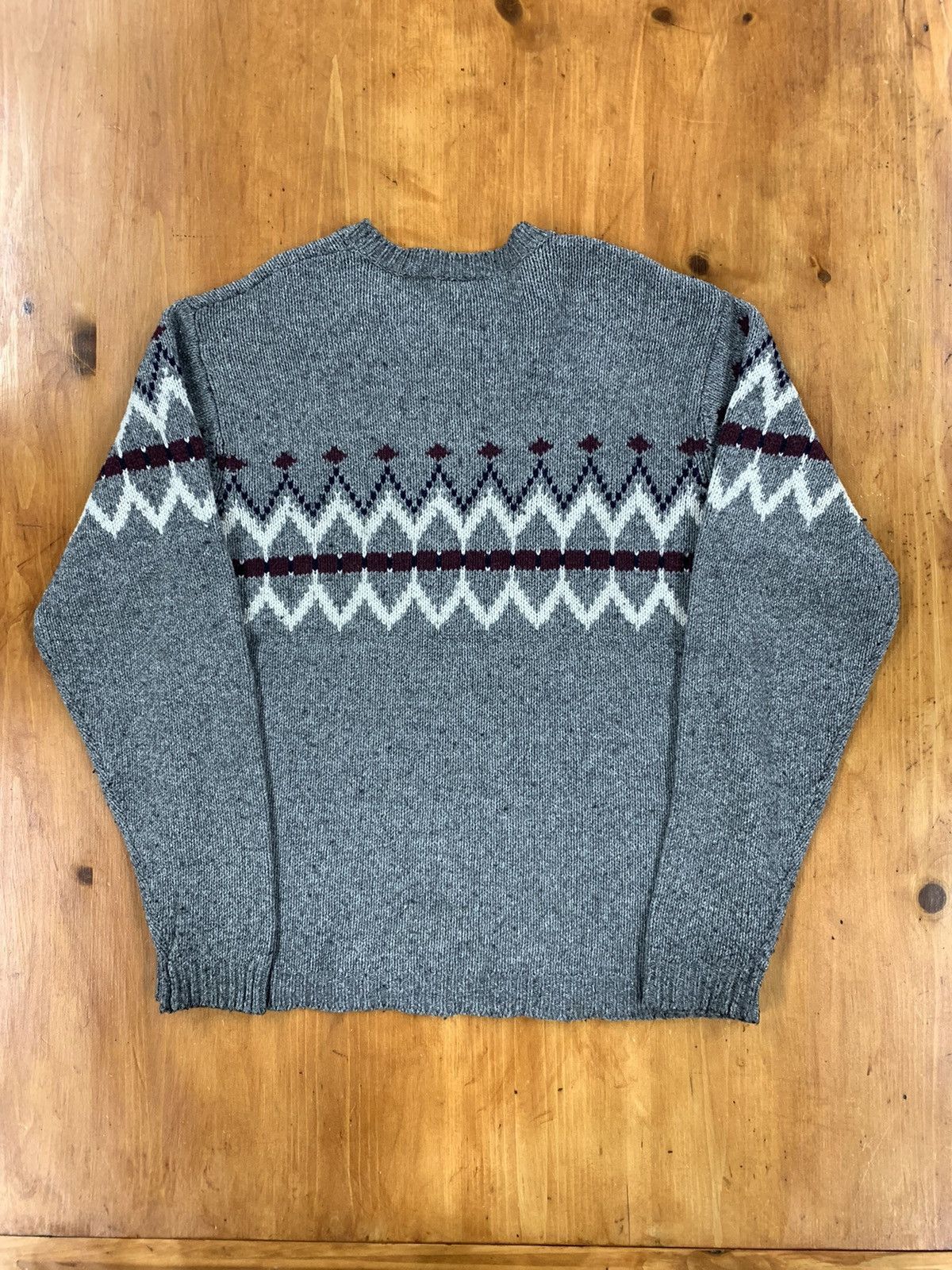 Vintage Vintage Maroon Stripe Gemstone Eye Knit Sweater Size US L / EU 52-54 / 3 - 3 Thumbnail