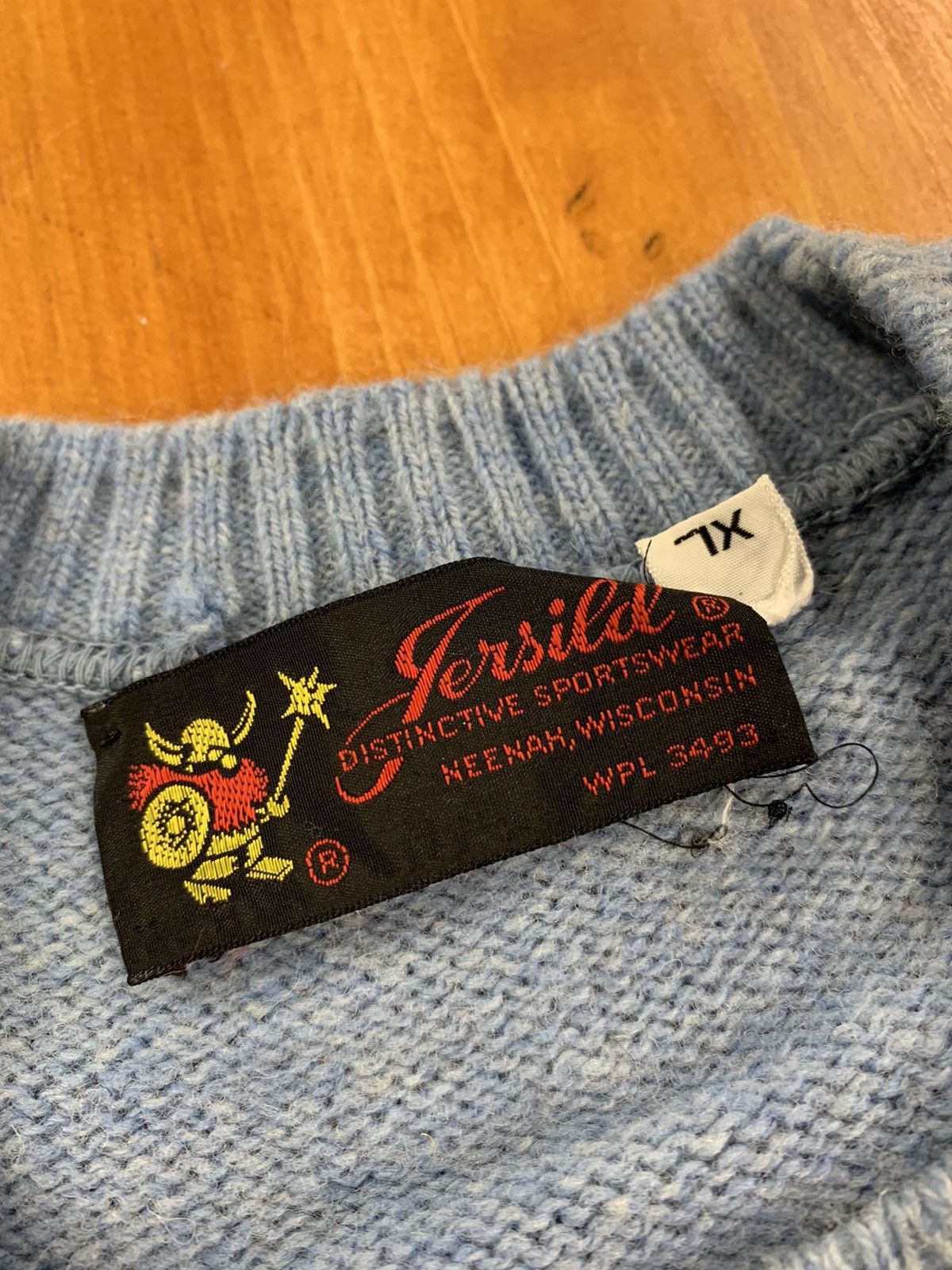 Vintage Vintage 1970s Jersild Blue Row Knit Sweater Size US XL / EU 56 / 4 - 4 Thumbnail