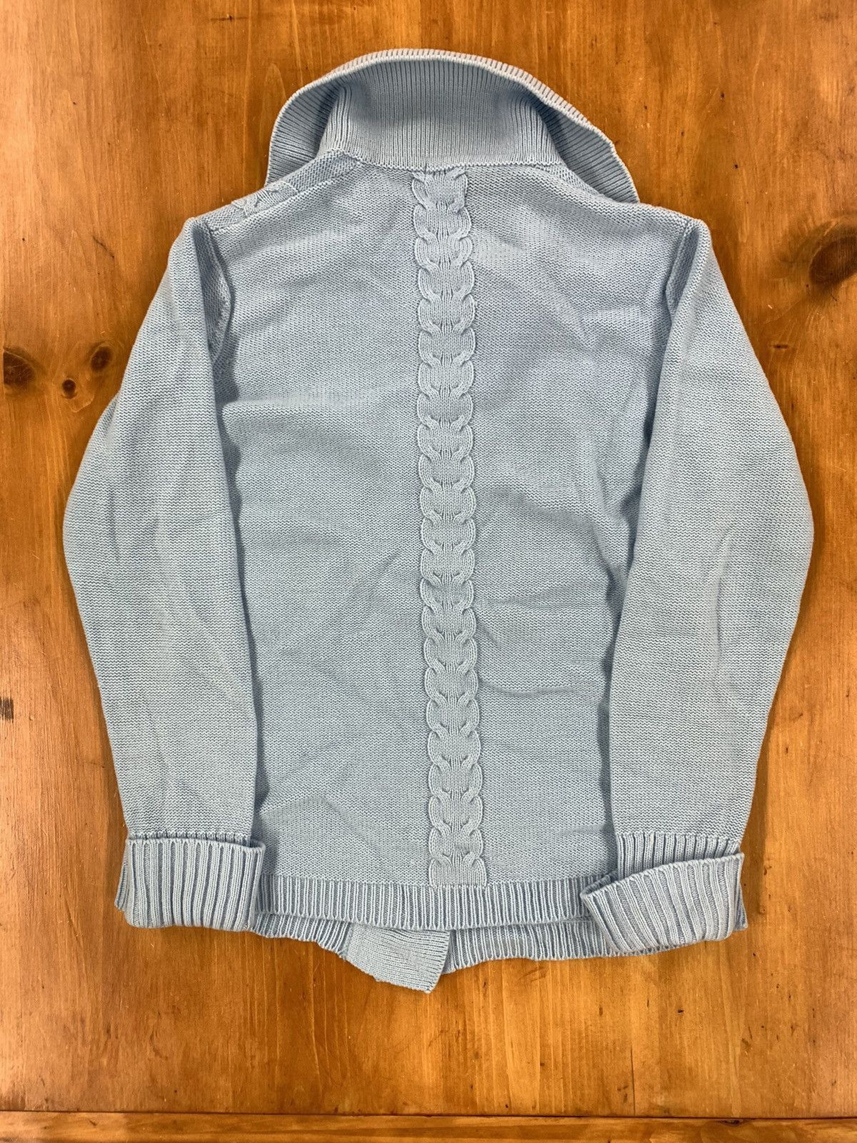 Vintage Vintage 90s Blue Cableknit Cardigan Size US M / EU 48-50 / 2 - 4 Thumbnail