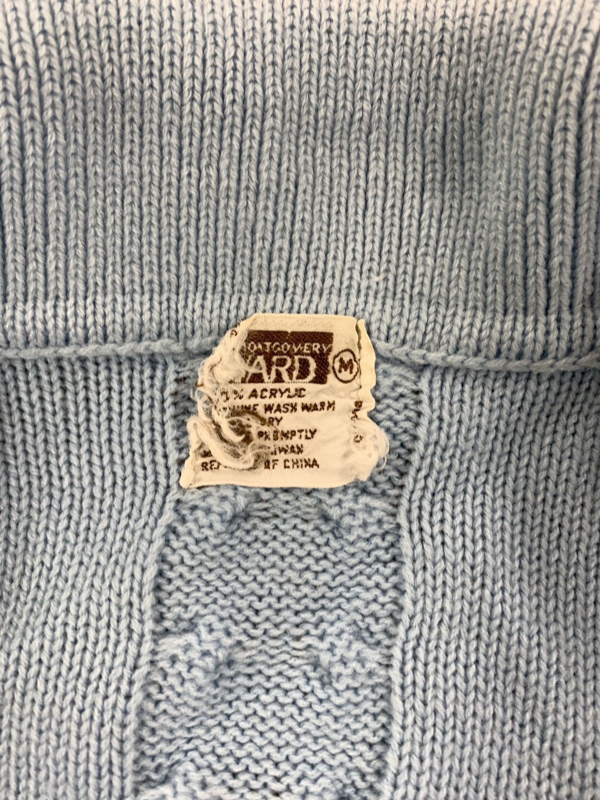 Vintage Vintage 90s Blue Cableknit Cardigan Size US M / EU 48-50 / 2 - 5 Thumbnail