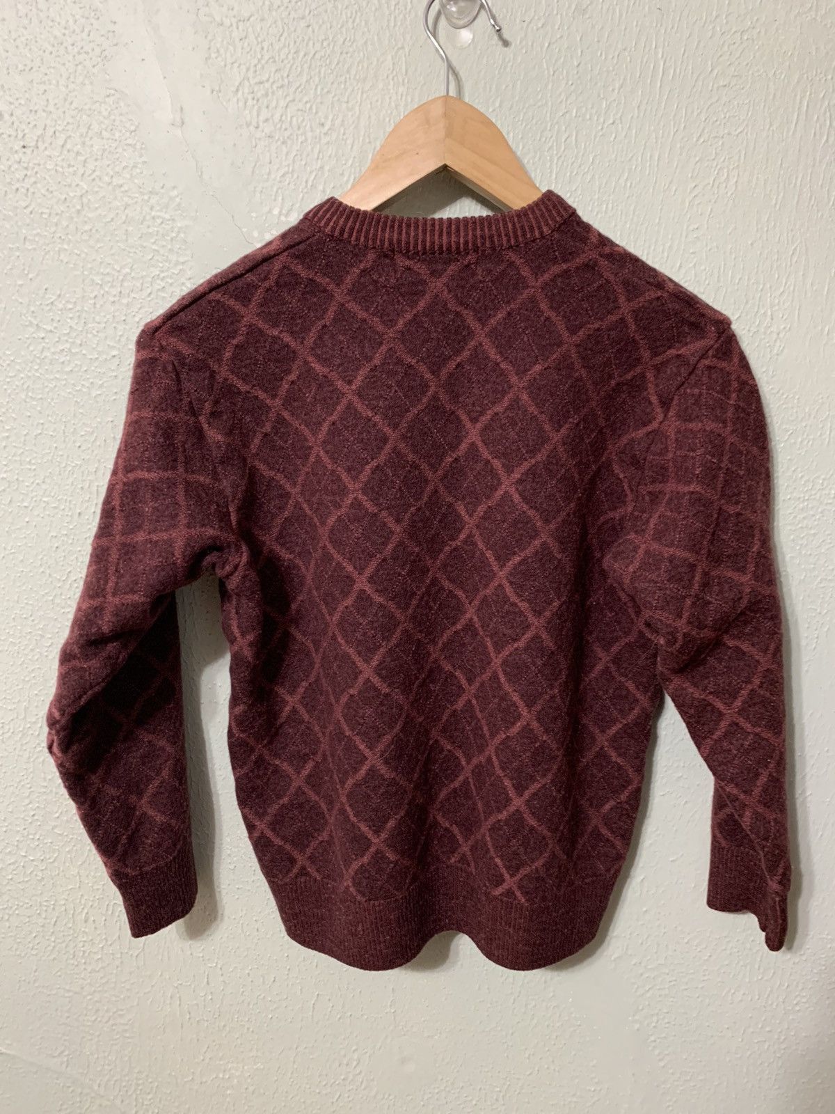 Vintage Vintage Maroon Chain Link Flag Hit Knit Sweater Size US S / EU 44-46 / 1 - 3 Thumbnail