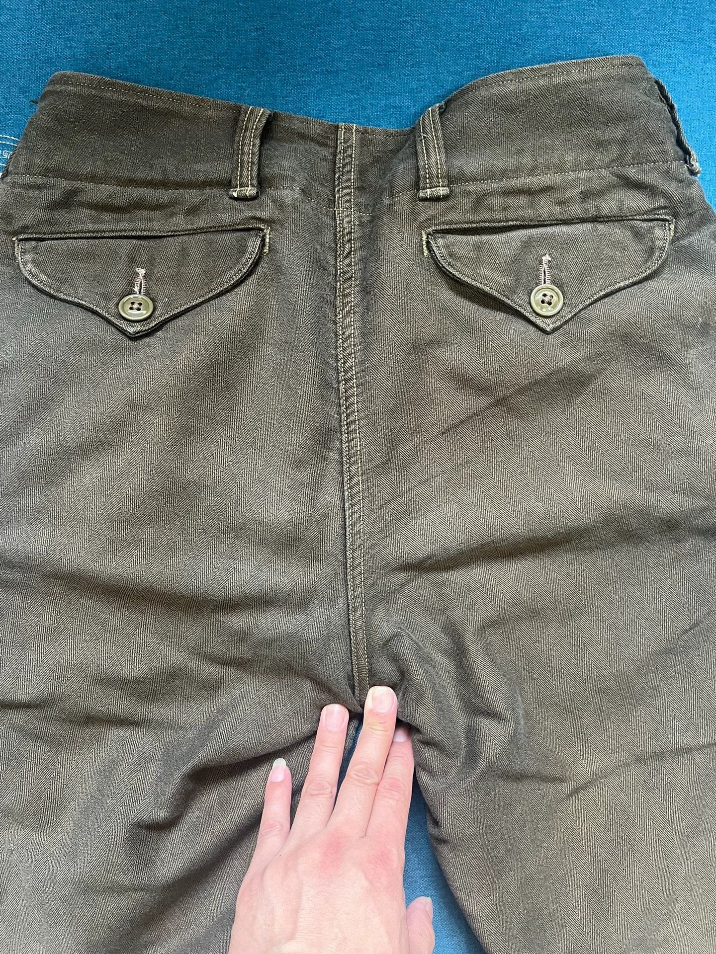 Freewheelers Freewheelers Herringbone olive green Avatar military pants Size US 30 / EU 46 - 5 Thumbnail