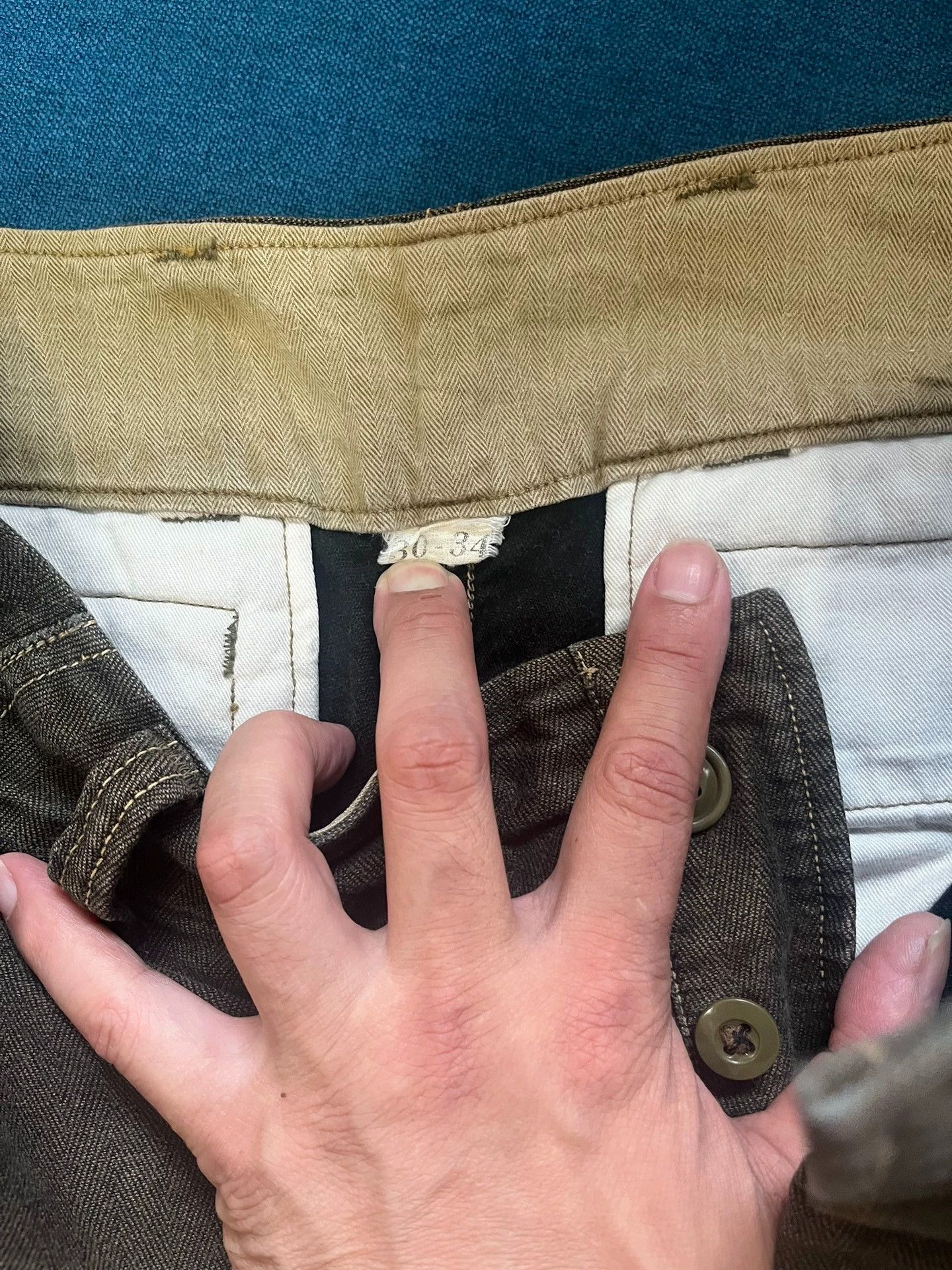 Freewheelers Freewheelers Herringbone olive green Avatar military pants Size US 30 / EU 46 - 2 Thumbnail