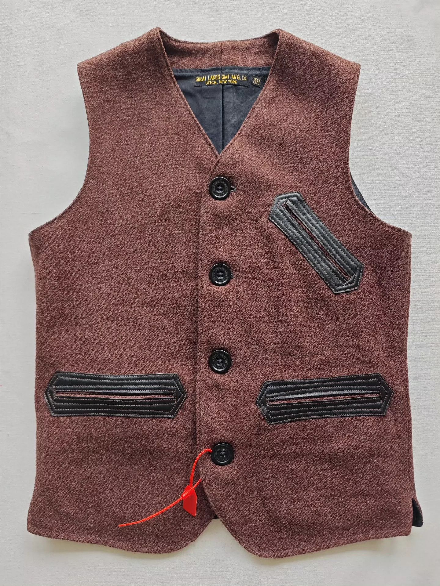 Freewheelers Freewheelers Wool horseskin splicing vest Size US M / EU 48-50 / 2 - 2 Thumbnail