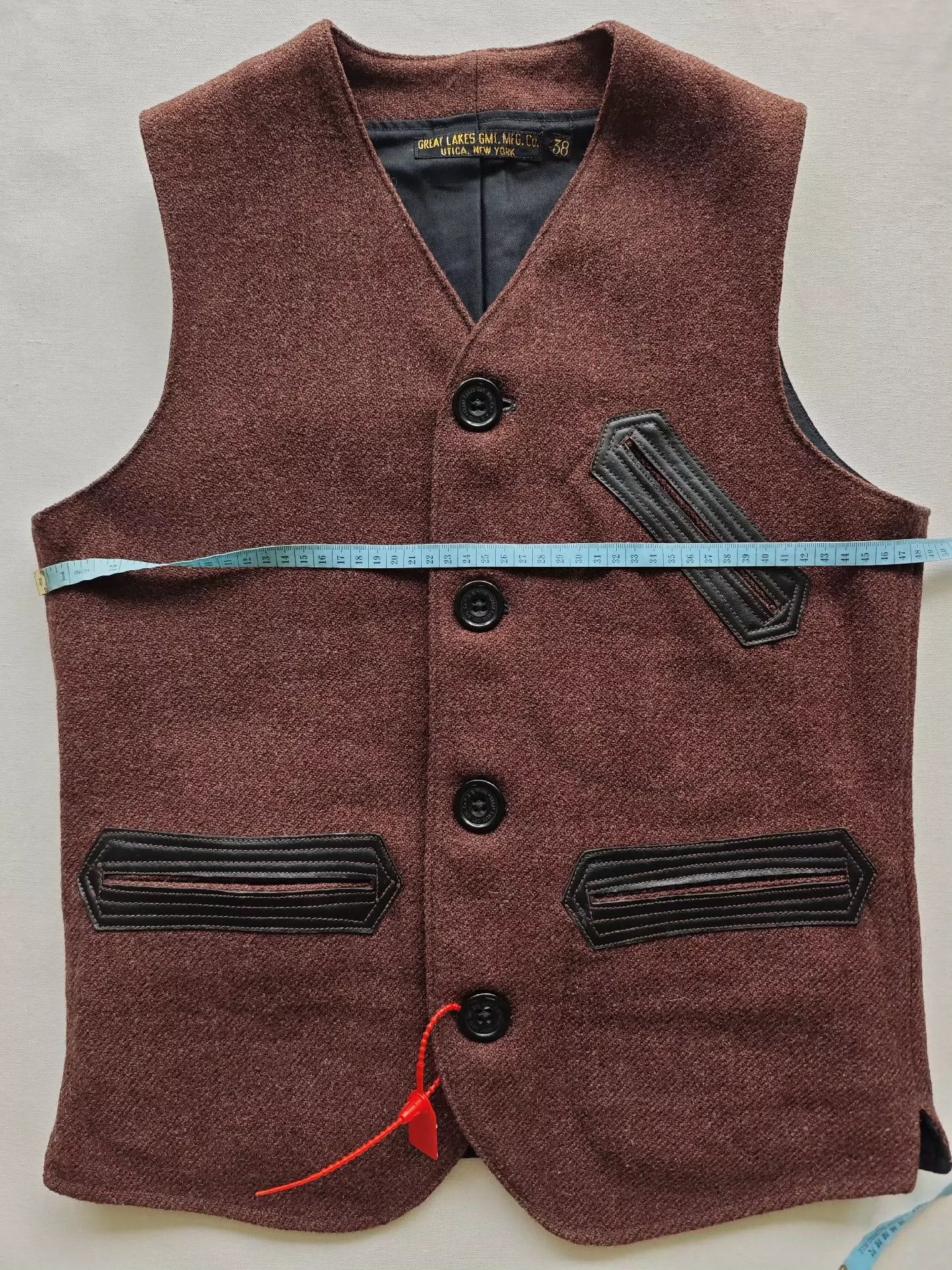 Freewheelers Freewheelers Wool horseskin splicing vest Size US M / EU 48-50 / 2 - 7 Thumbnail