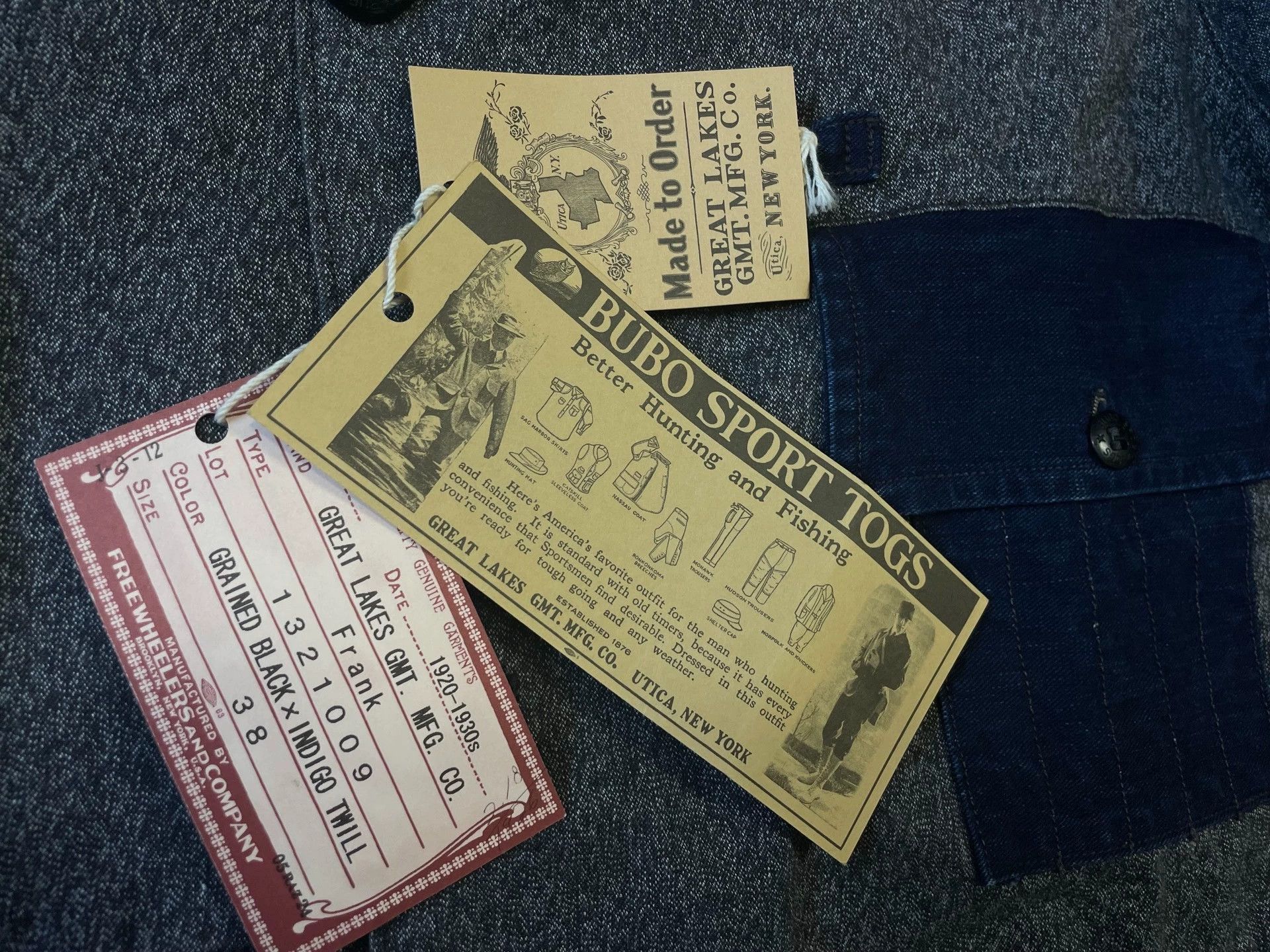 Freewheelers Freewheelers Heavy pepper, salt and blue dyed hunting clothes Size US M / EU 48-50 / 2 - 4 Thumbnail