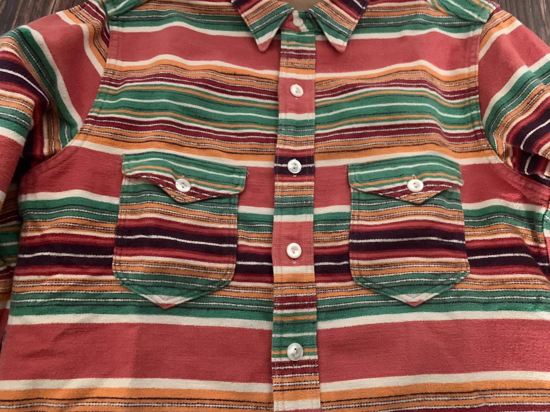 Freewheelers Freewheelers Rainbow striped shirt Size US L / EU 52-54 / 3 - 3 Thumbnail