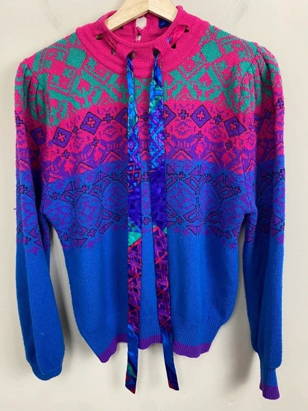 Vintage Vintage Plasma Bleed Knit Sweater Size US S / EU 44-46 / 1 - 2 Thumbnail