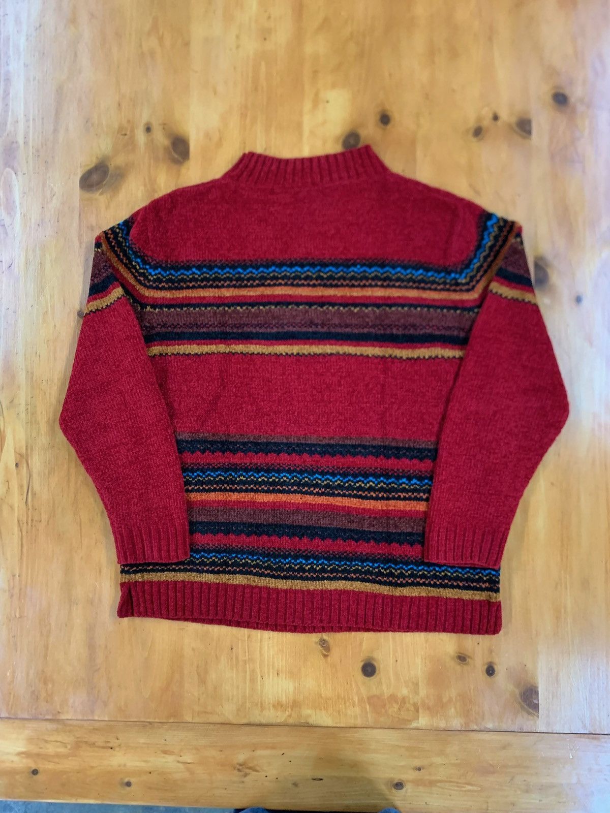 Vintage Vintage Crimson Stripe Acrylic Knit Sweater Size US M / EU 48-50 / 2 - 4 Thumbnail