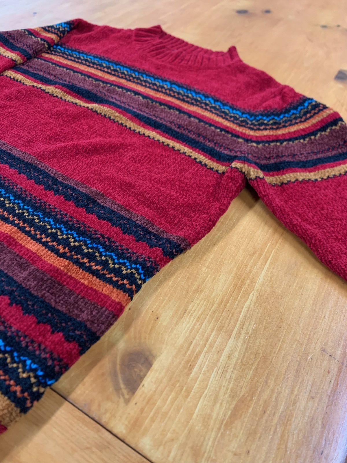 Vintage Vintage Crimson Stripe Acrylic Knit Sweater Size US M / EU 48-50 / 2 - 3 Thumbnail