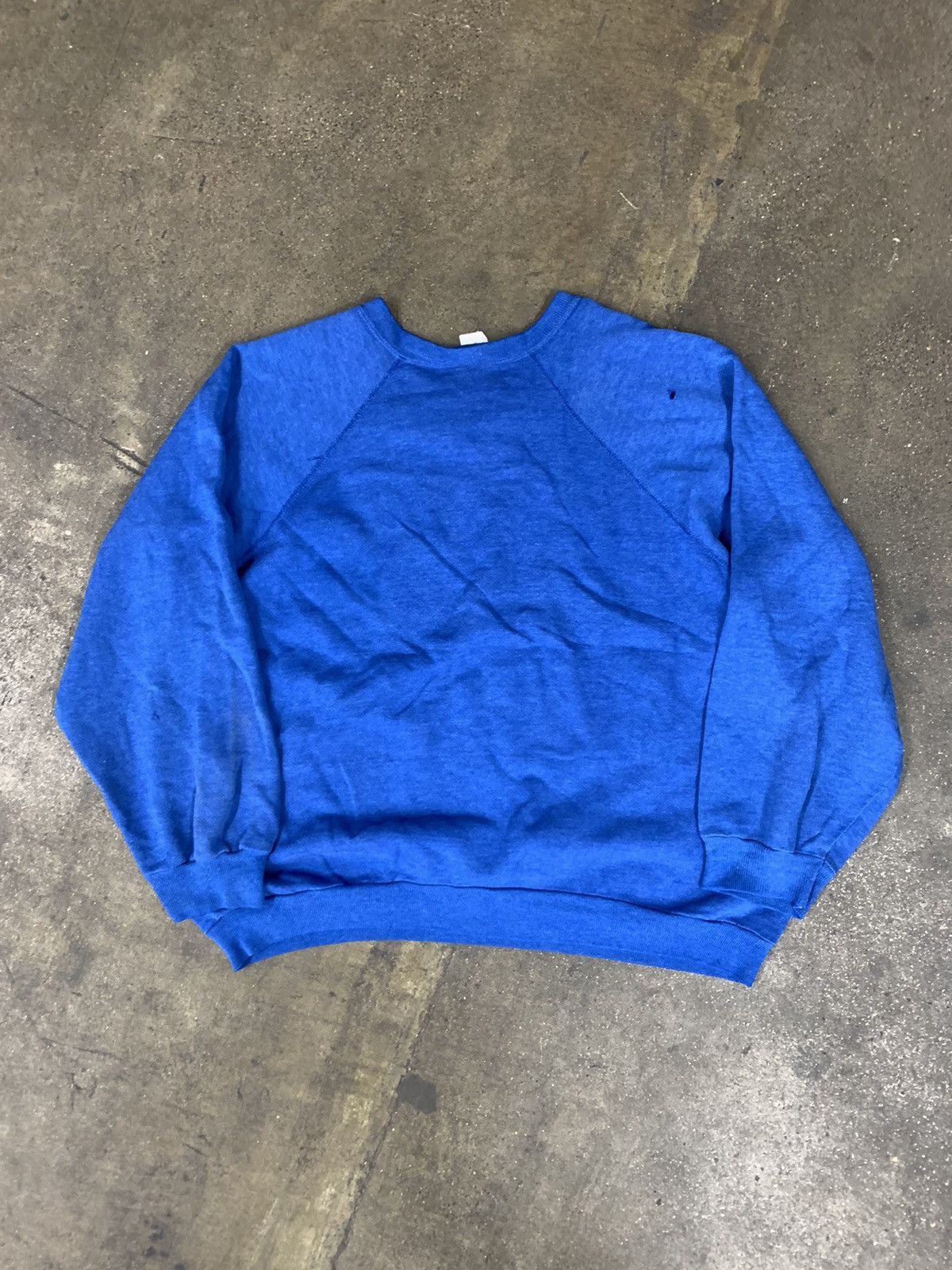 Vintage Vintage Crewneck Tultex Blank Blue Vintage Sweatshirt Size US L / EU 52-54 / 3 - 3 Thumbnail