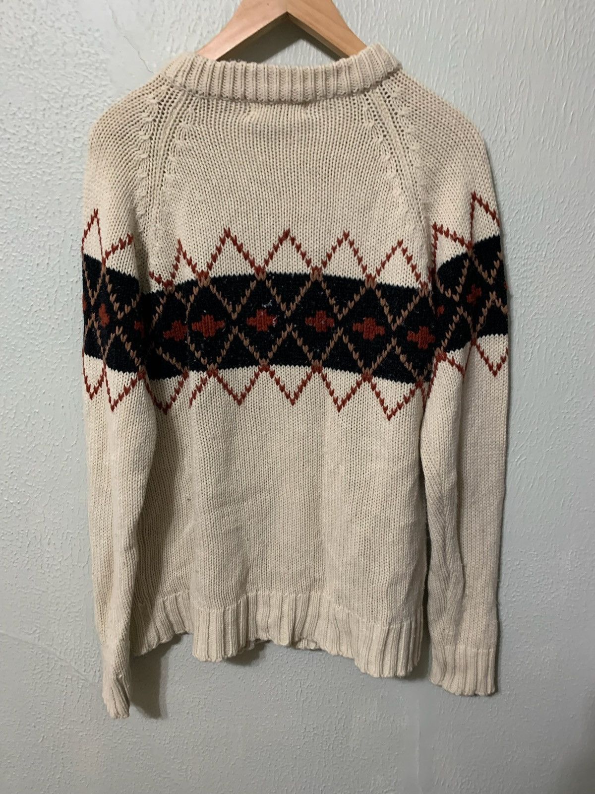Vintage Vintage Diamond Stripe Knit Sweater Size US M / EU 48-50 / 2 - 2 Thumbnail
