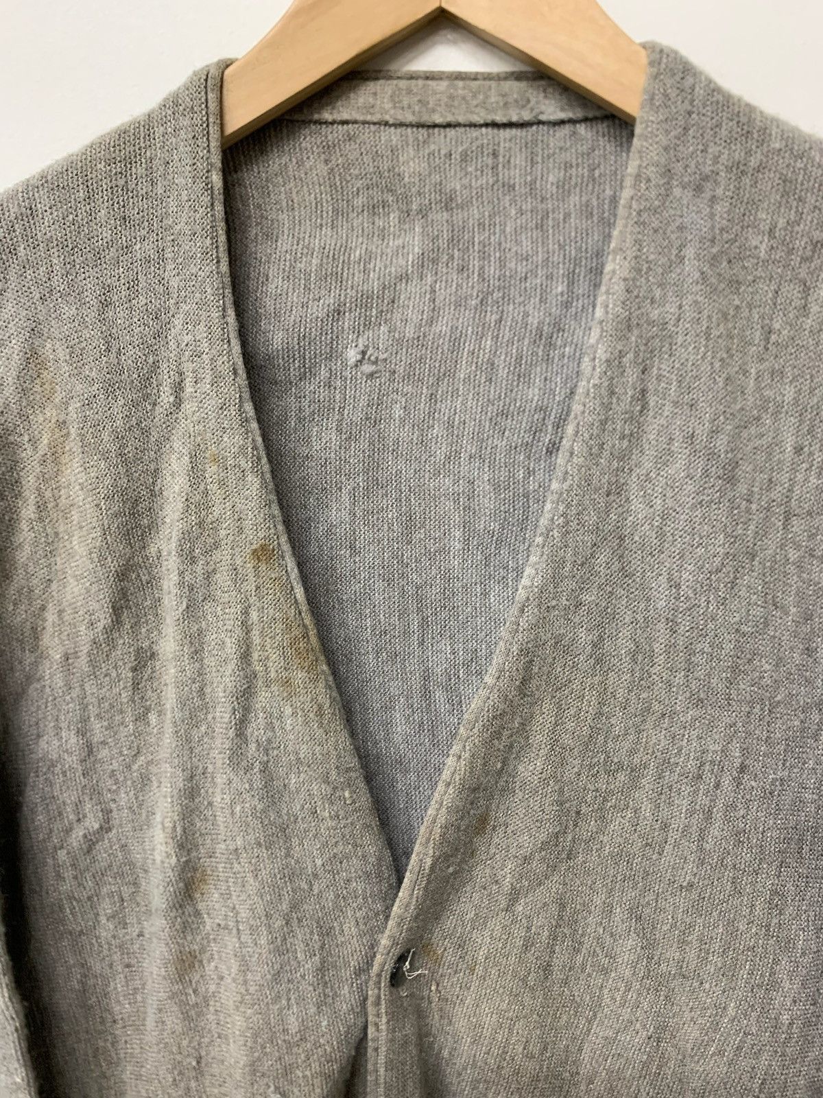 Vintage Vintage Ratty Grey Knit Sweatee Cardigan Size US M / EU 48-50 / 2 - 2 Thumbnail