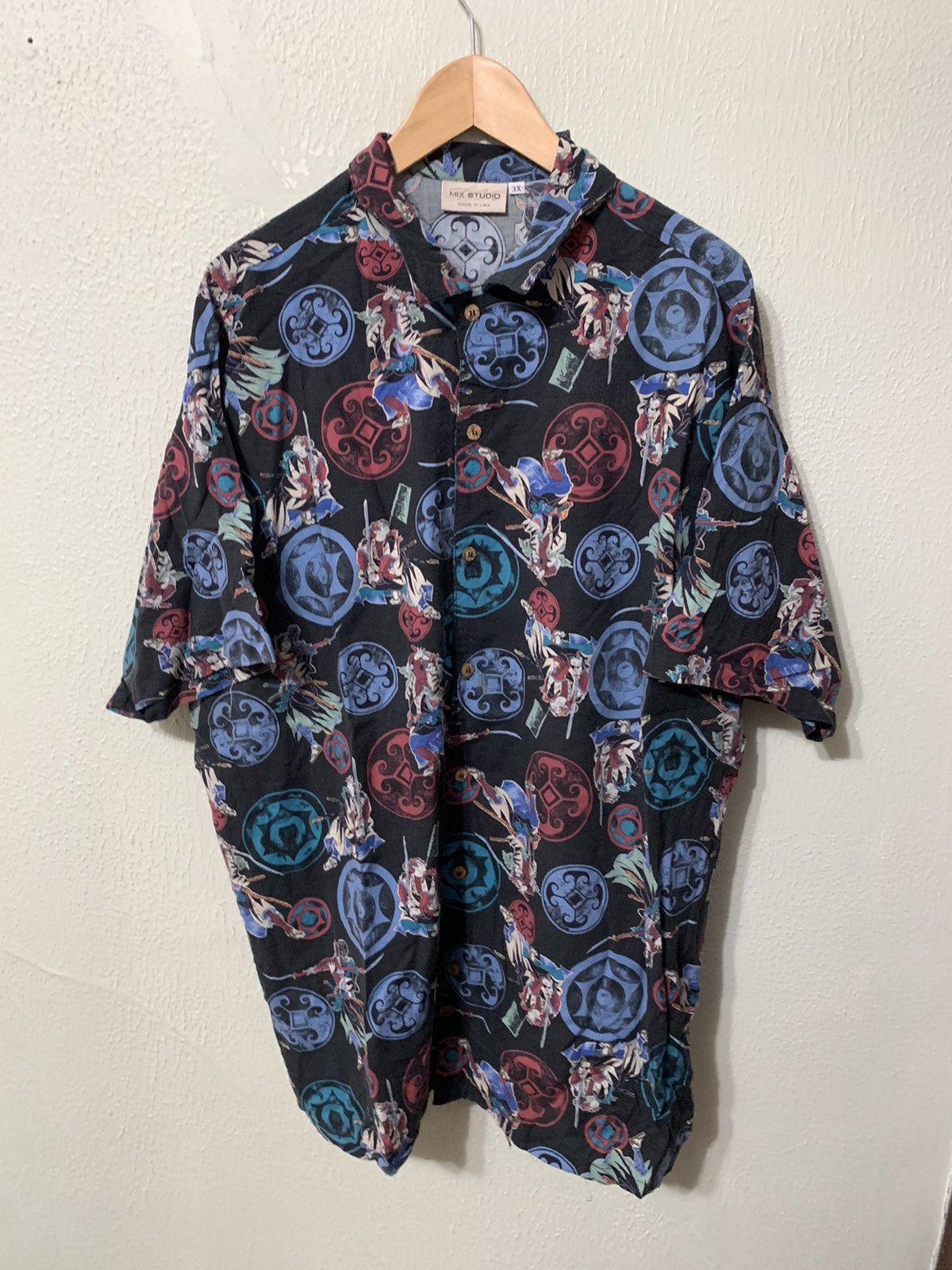 Vintage Vintage Samurai Swordsman Hawaiian Shirt Size US XXL / EU 58 / 5 - 3 Thumbnail
