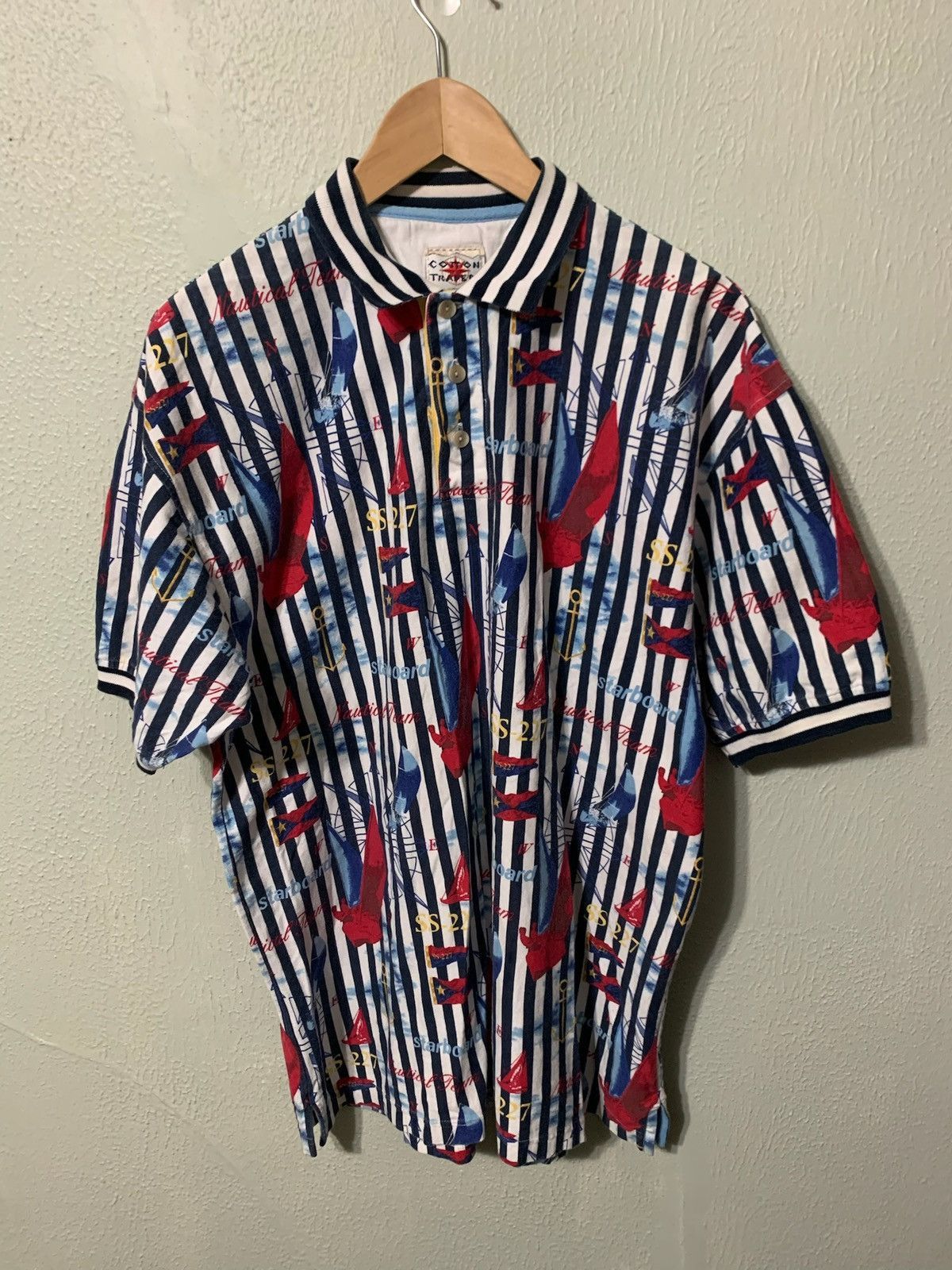 Vintage Vintage Nautical Sailing Polo Shirt Size US L / EU 52-54 / 3 - 2 Thumbnail
