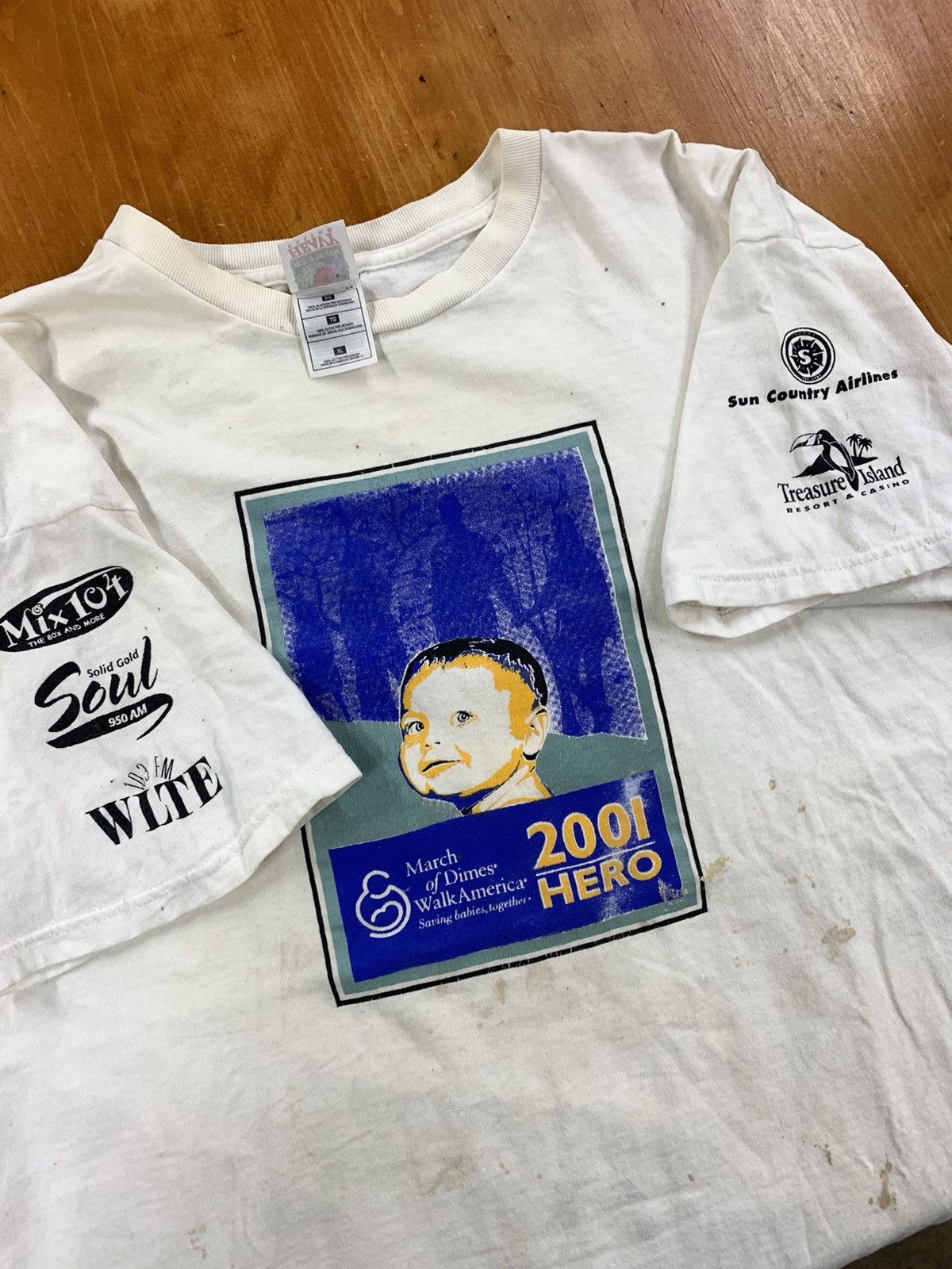 Vintage Vintage 2001 March of Dimes Hero Tee Size US XL / EU 56 / 4 - 4 Thumbnail